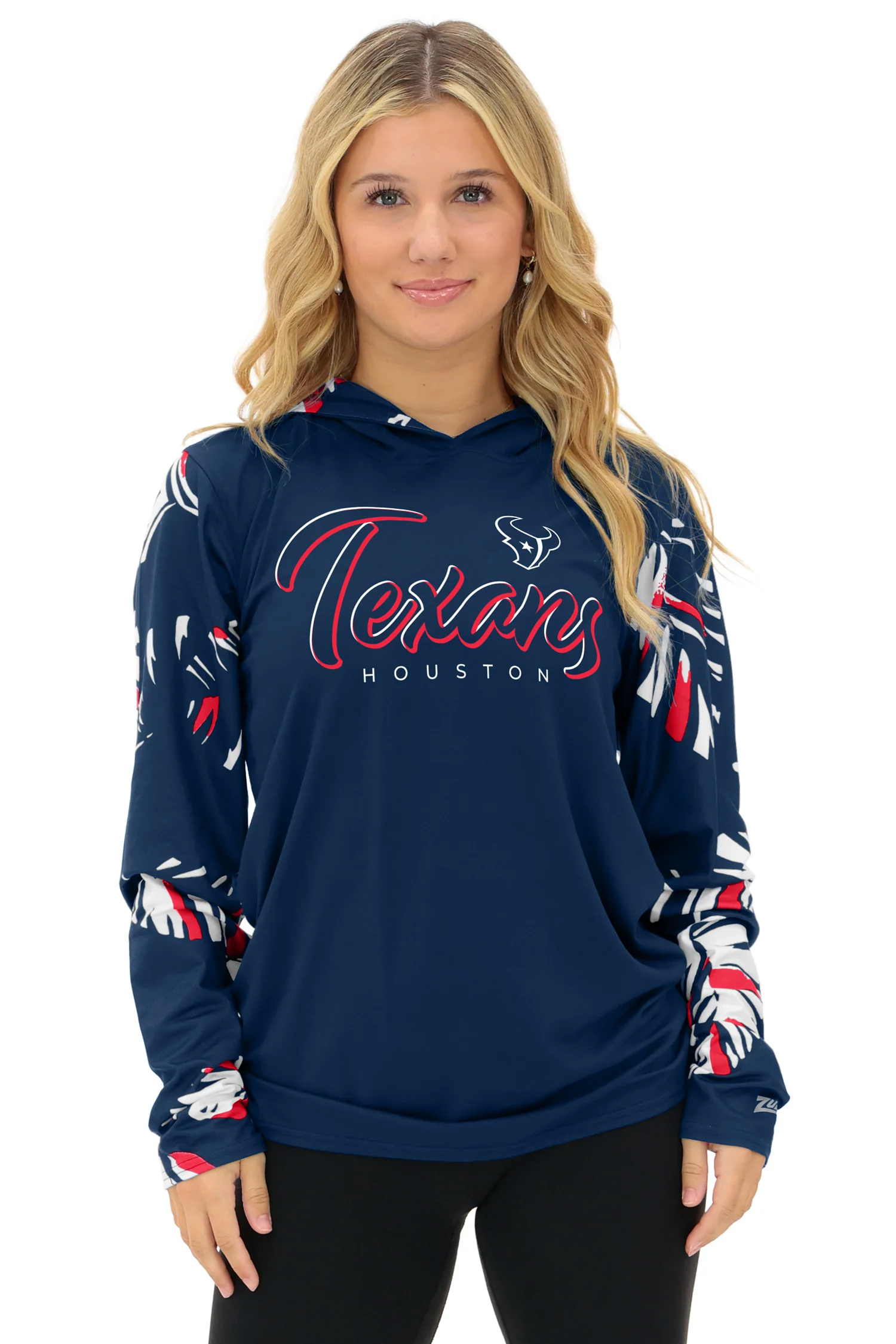 Zubaz NFL WOMEN Casual Script Leaf Accent Lightweight Hoodie, HOUSTON TEXANS - Image 13