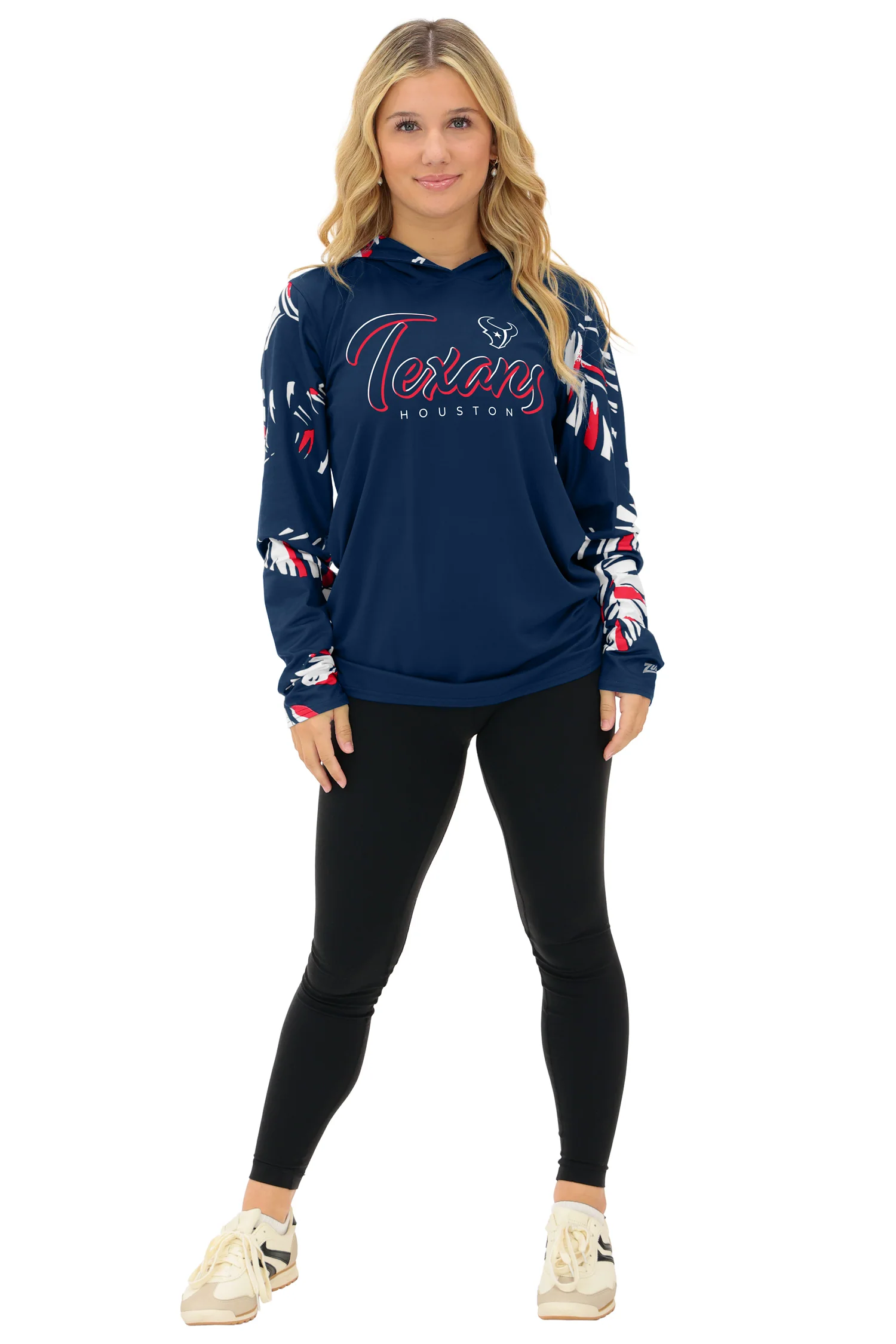 Zubaz NFL WOMEN Casual Script Leaf Accent Lightweight Hoodie, HOUSTON TEXANS - Image 26
