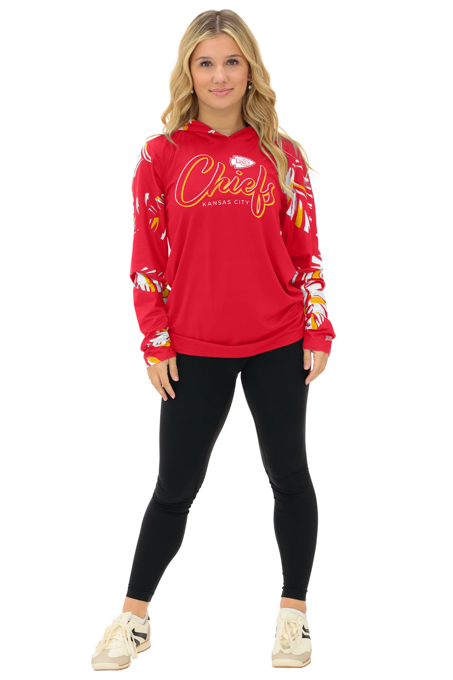 Zubaz NFL  WOMEN Casual Script Leaf Accent Lightweight Hoodie, KANSAS CITY CHIEFS - Image 38