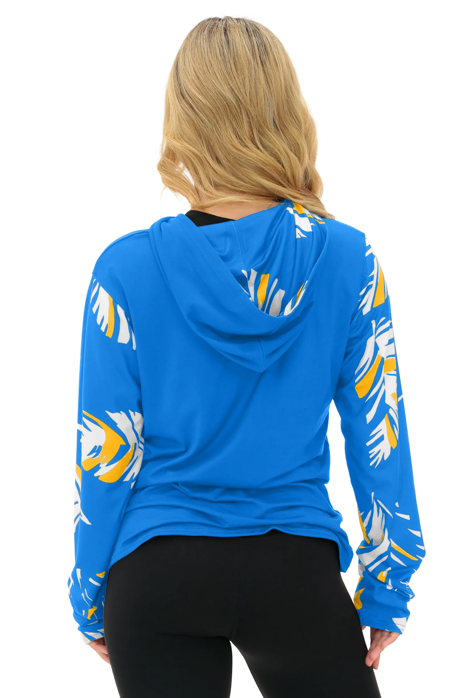 Zubaz NFL WOMEN Casual Script Leaf Accent Lightweight Hoodie, LOS ANGELES CHARGERS - Image 23