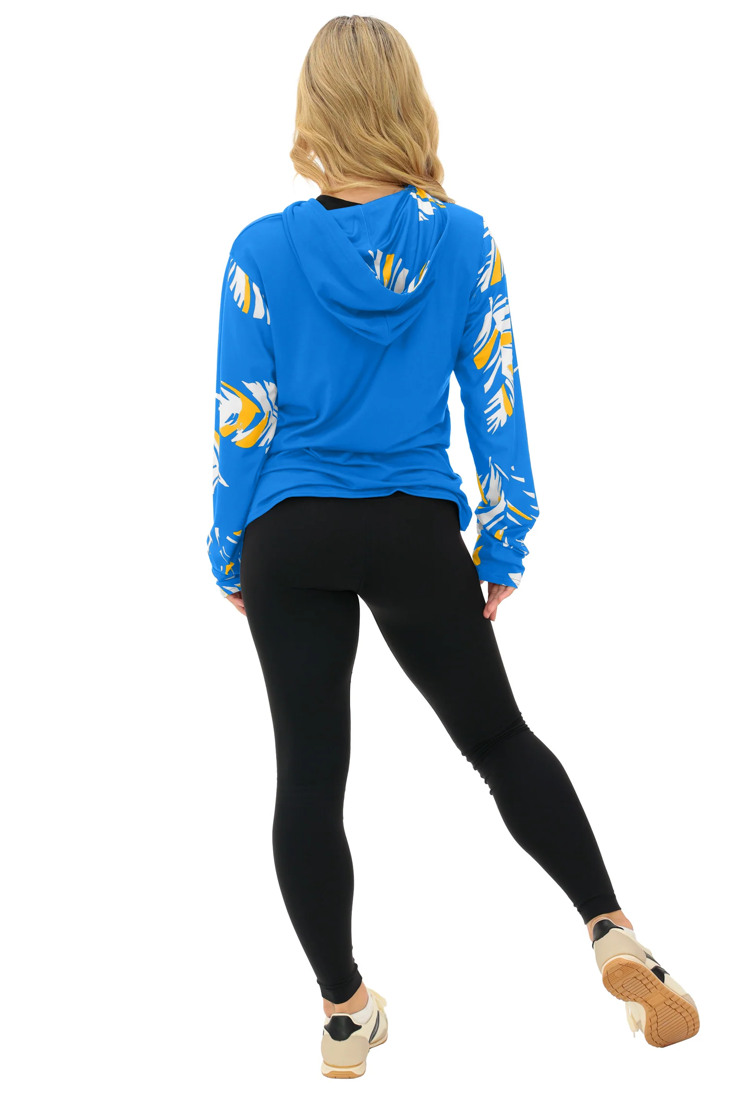 Zubaz NFL WOMEN Casual Script Leaf Accent Lightweight Hoodie, LOS ANGELES CHARGERS - Image 40