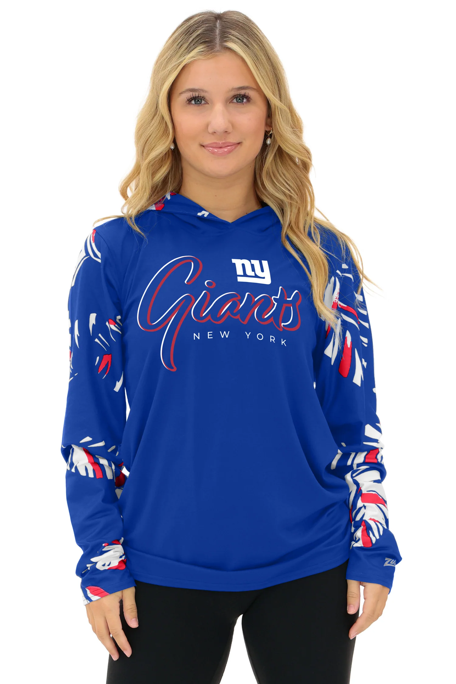 Zubaz NFL WOMEN Casual Script Leaf Accent Lightweight Hoodie, NEW YORK GIANTS - Image 32