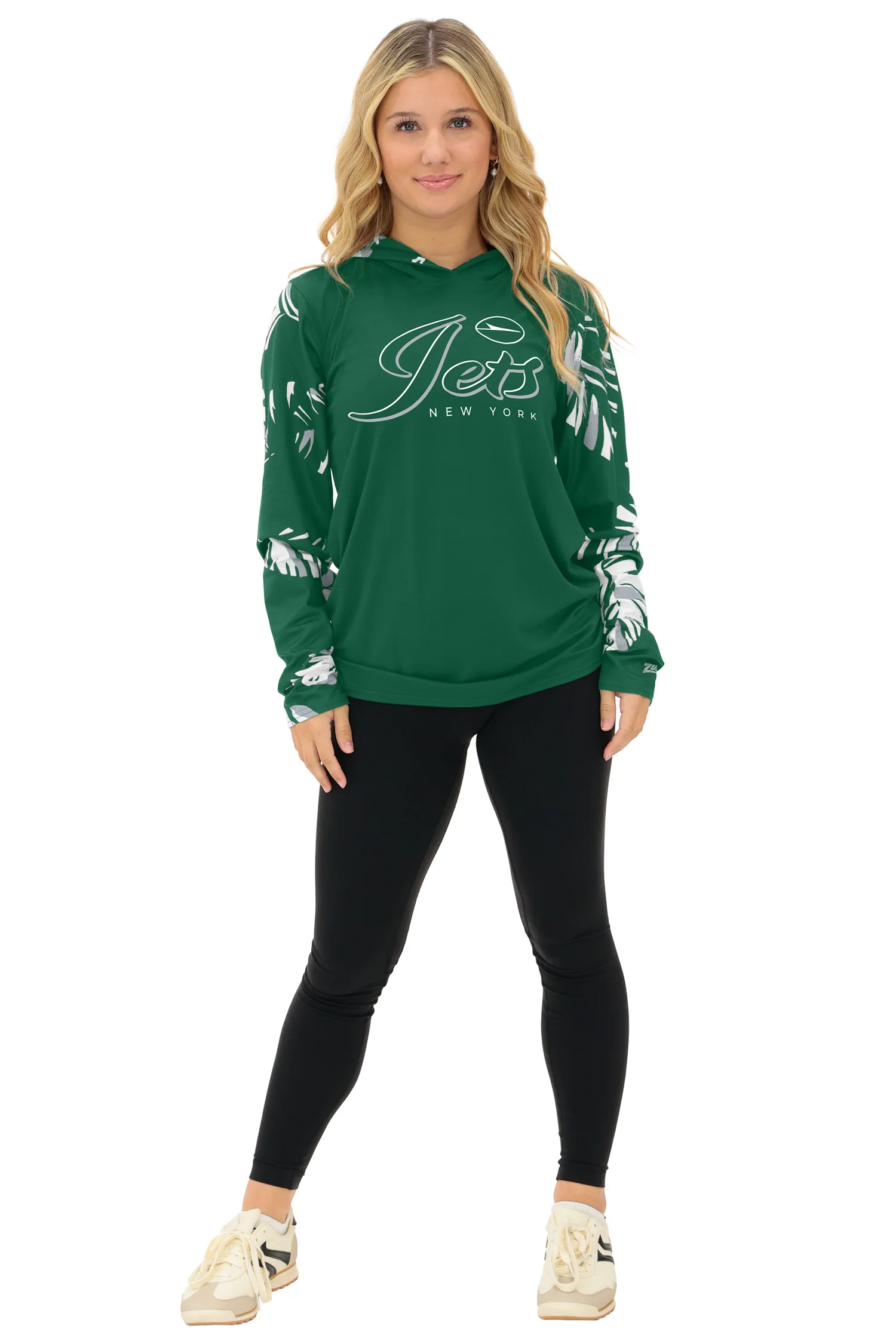 Zubaz NFL WOMEN Casual Script Leaf Accent Lightweight Hoodie, NEW YORK JETS - Image 21
