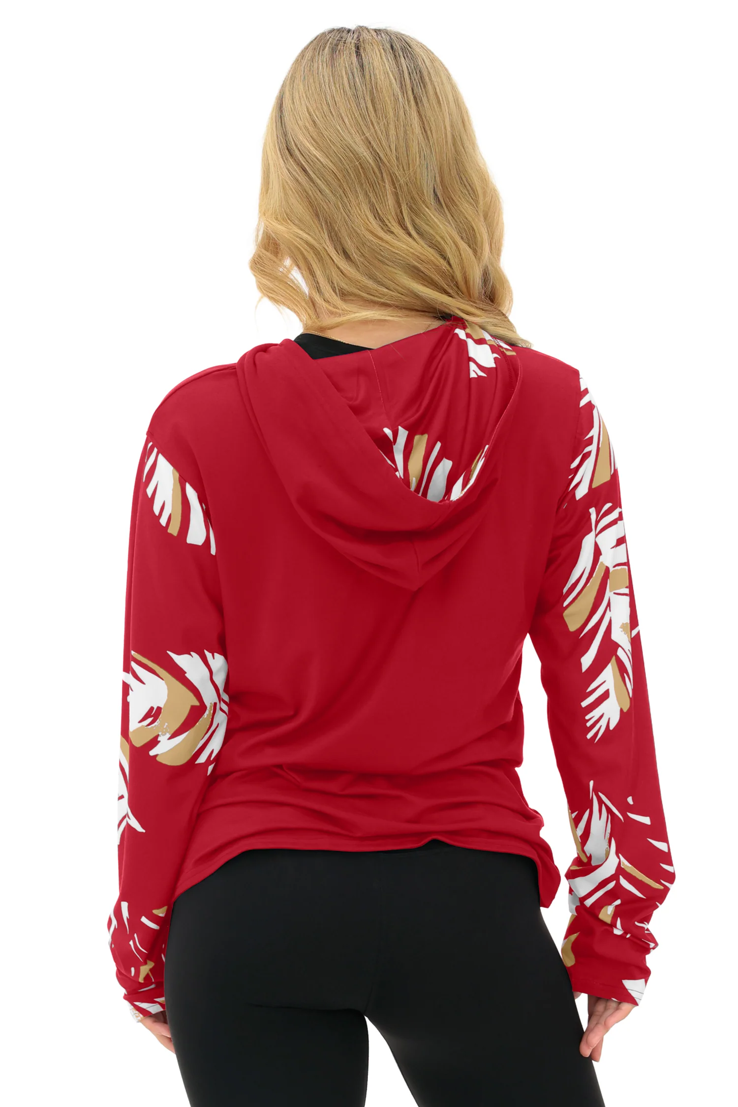 Zubaz NFL  WOMEN Casual Script Leaf Accent Lightweight Hoodie, SAN FRANCISCO 49ERS - Image 35