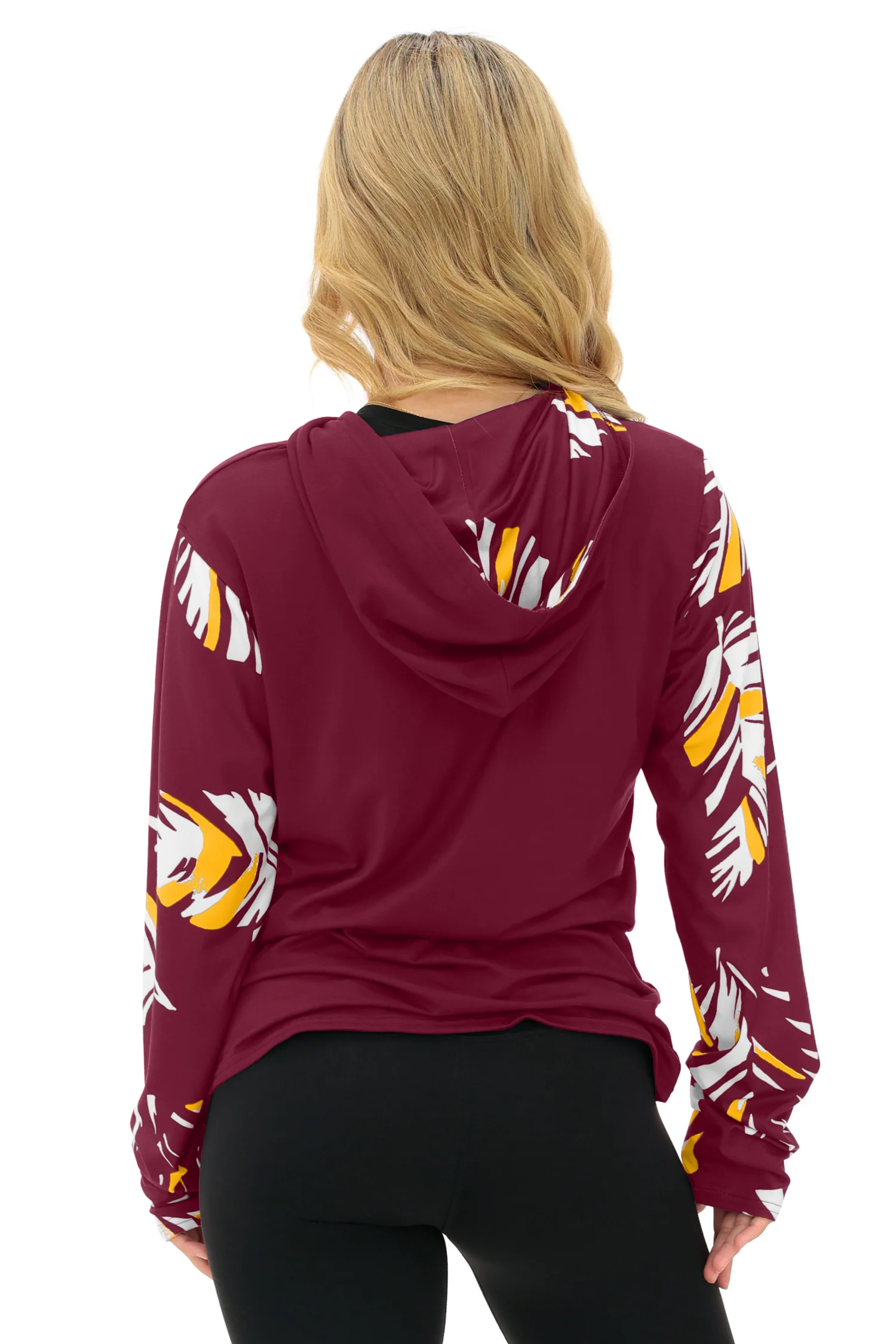 Zubaz NFL WOMEN Casual Script Leaf Accent Lightweight Hoodie, WASHINGTON COMMANDERS - Image 35