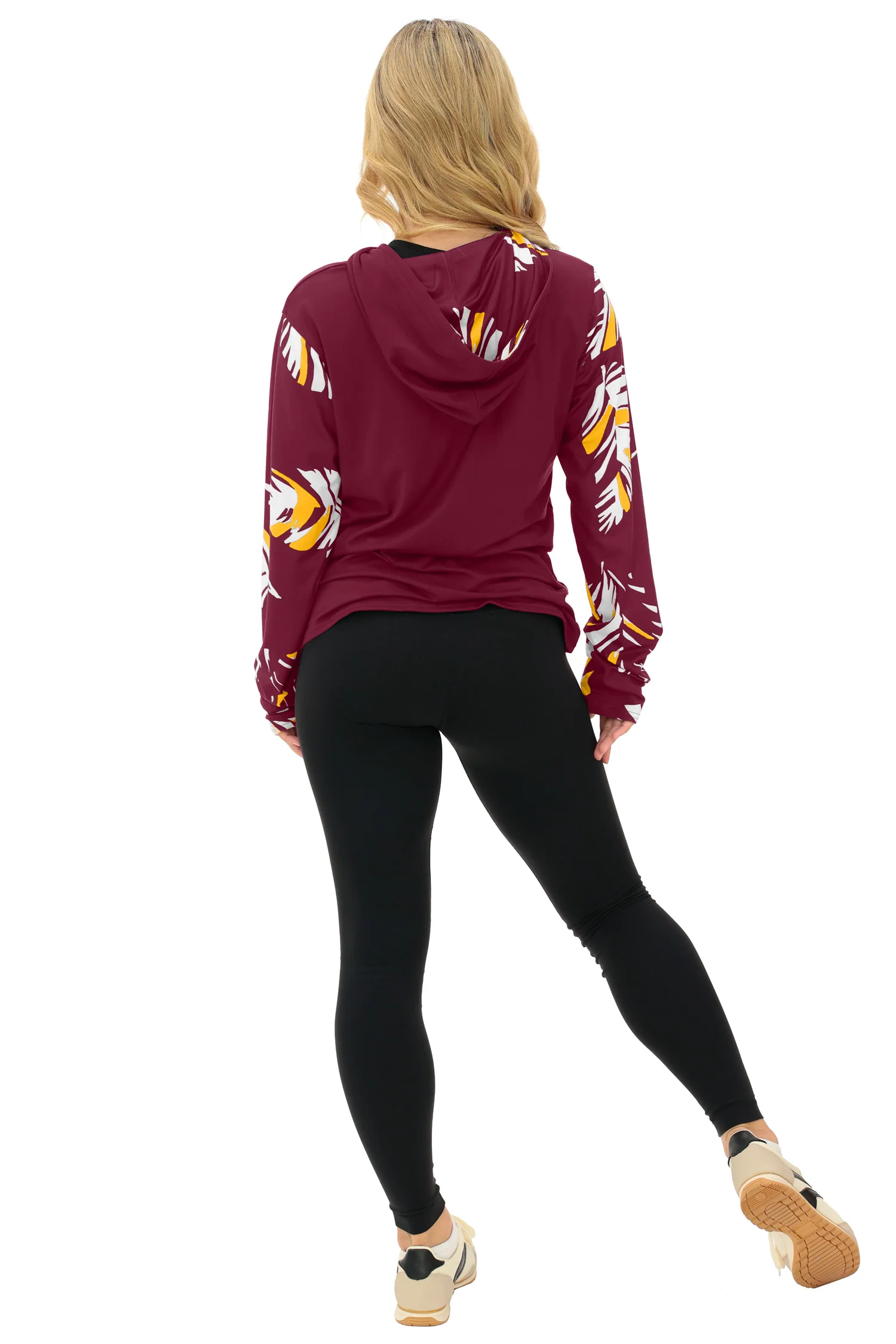 Zubaz NFL WOMEN Casual Script Leaf Accent Lightweight Hoodie, WASHINGTON COMMANDERS - Image 40