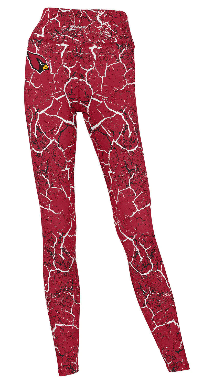 Zubaz NFL Women's 2 Pack Zebra 2 Color And Marble Leggings with Pimary Logo, Arizona Cardinals - Image 2