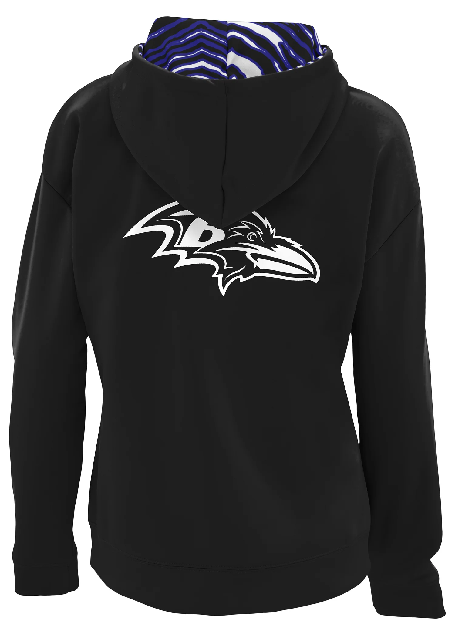 Zubaz NFL Women's 3 Color Zebra Liner Full Zip Hoodie, BALTIMORE RAVENS - Image 12