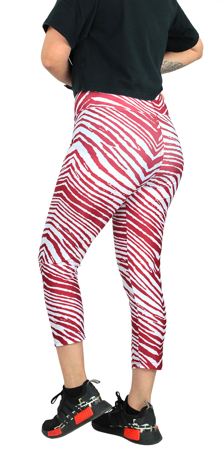 Zubaz NFL Women's Arizona Cardinals 2 Color Zebra Print Capri Legging - Image 2