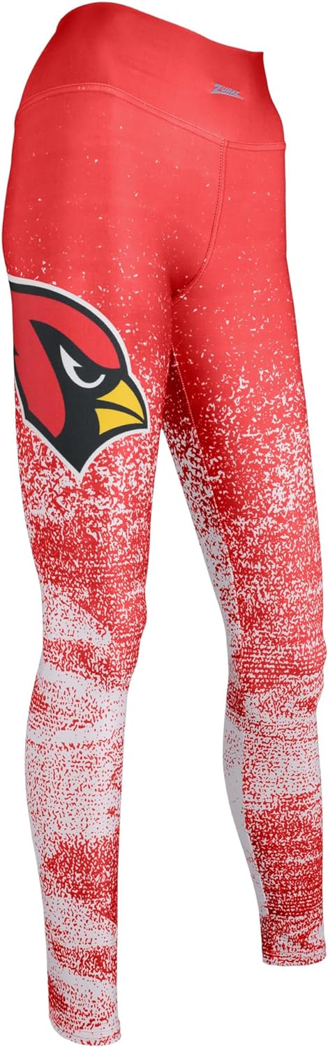 Zubaz NFL Women's ARIZONA CARDINALS MAROON/WHITE STATIC FADE LEGGING - Image 5