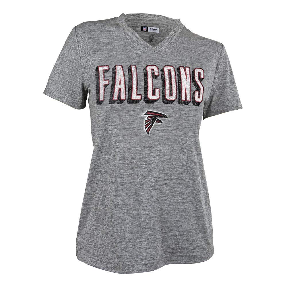 Zubaz NFL Women's Atlanta Falcons Retro Zebra V-Neck T-Shirt - Image 6