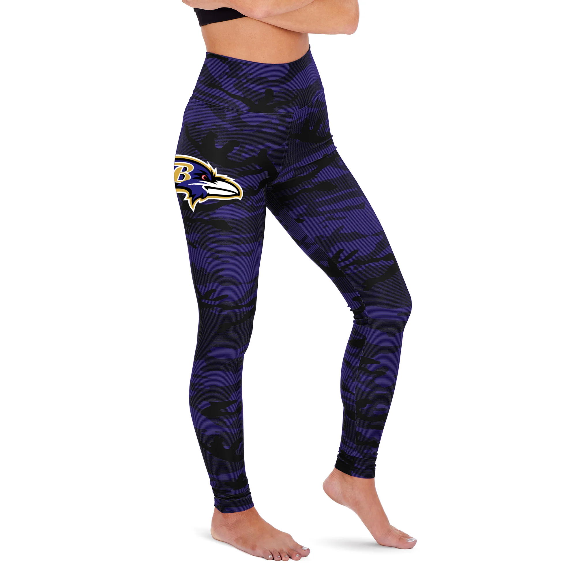 Zubaz NFL Women's Baltimore Ravens Camo Lines Legging - Image 7