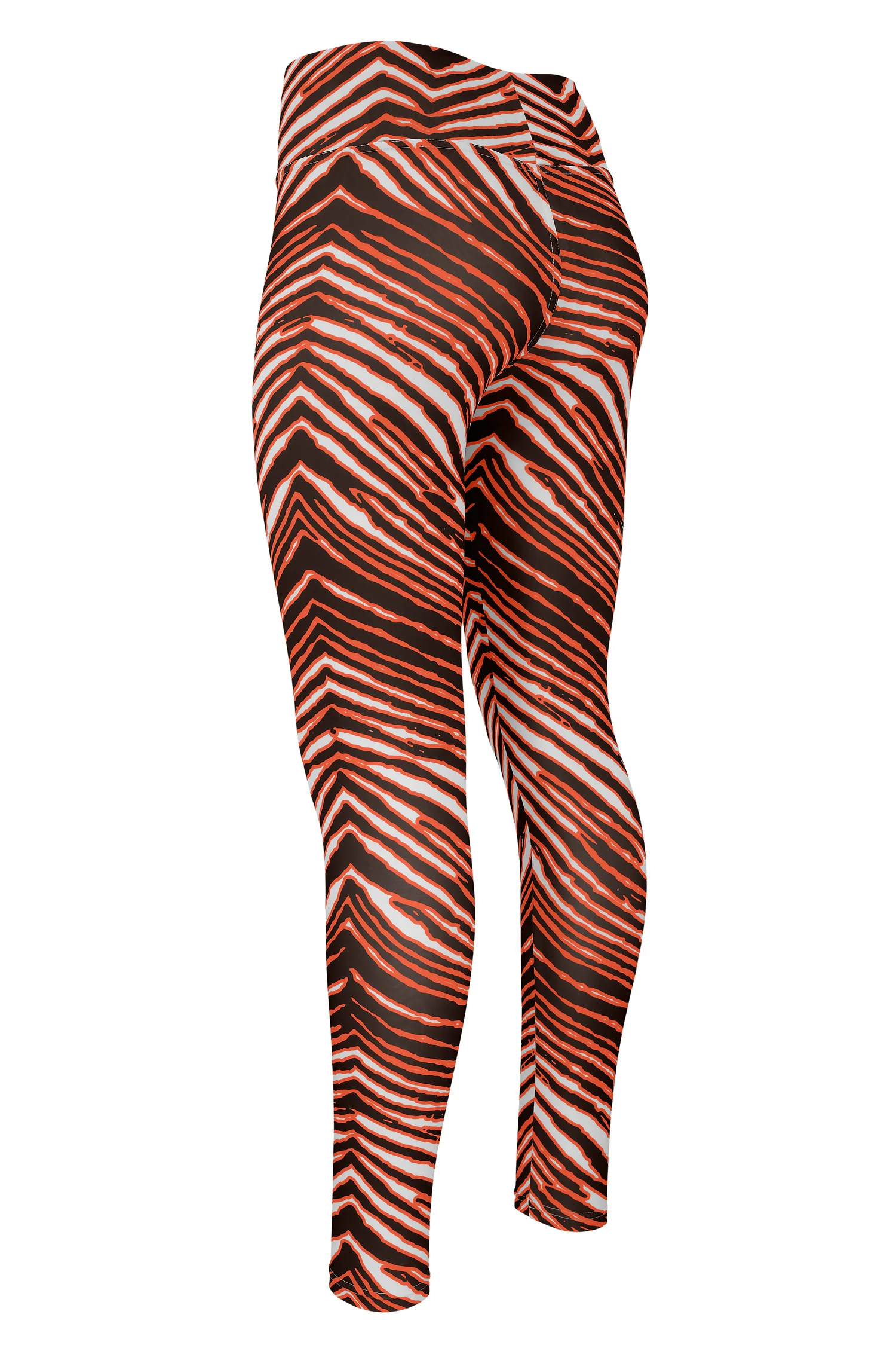 Zubaz NFL Women's Basic Zebra Print Legging, Cleveland Browns - Image 2