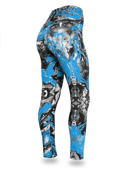 Zubaz NFL Women's Carolina Panthers Team Swirl Leggings - Image 2