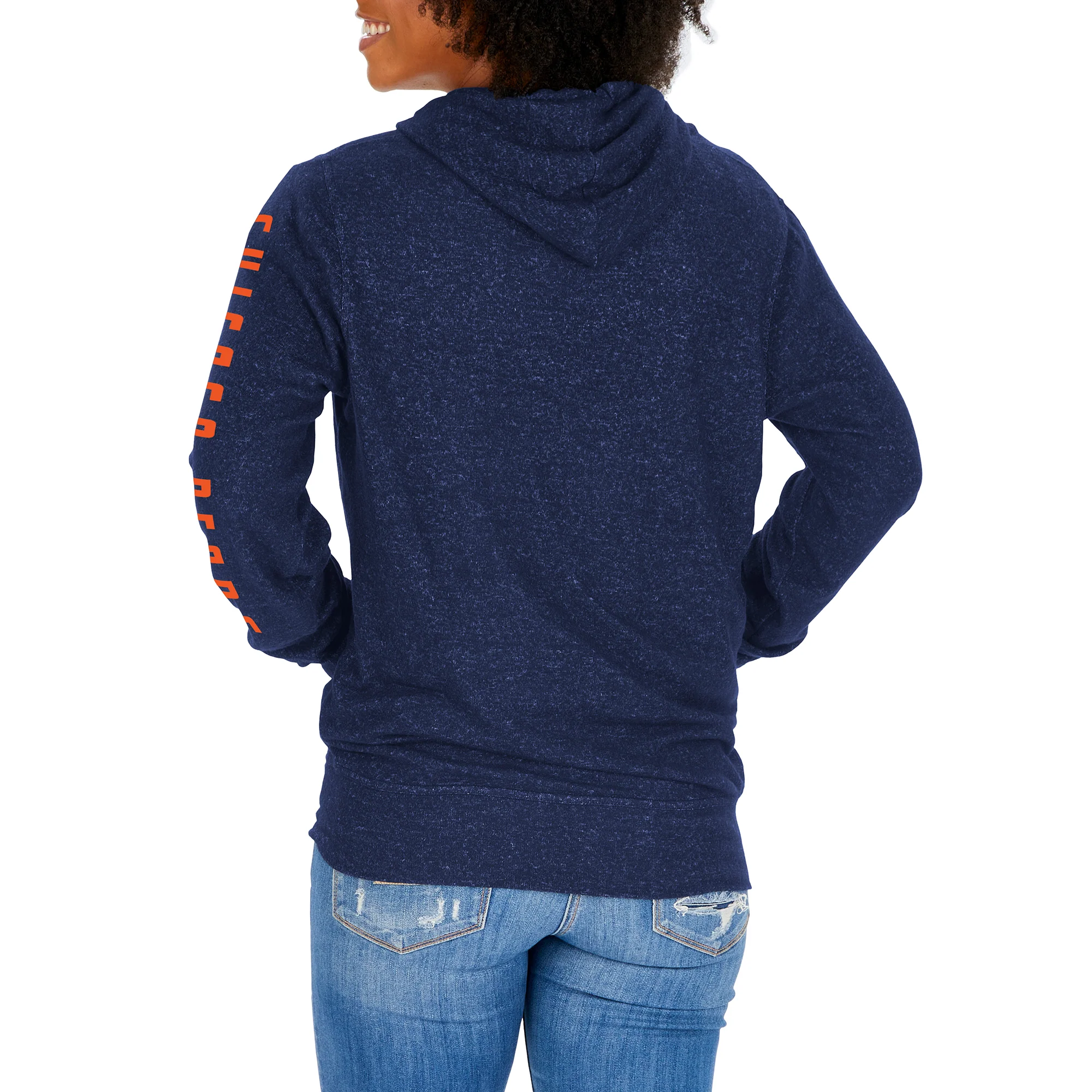 Zubaz NFL Women's Chicago Bears Marled Soft Pullover Hoodie - Image 3