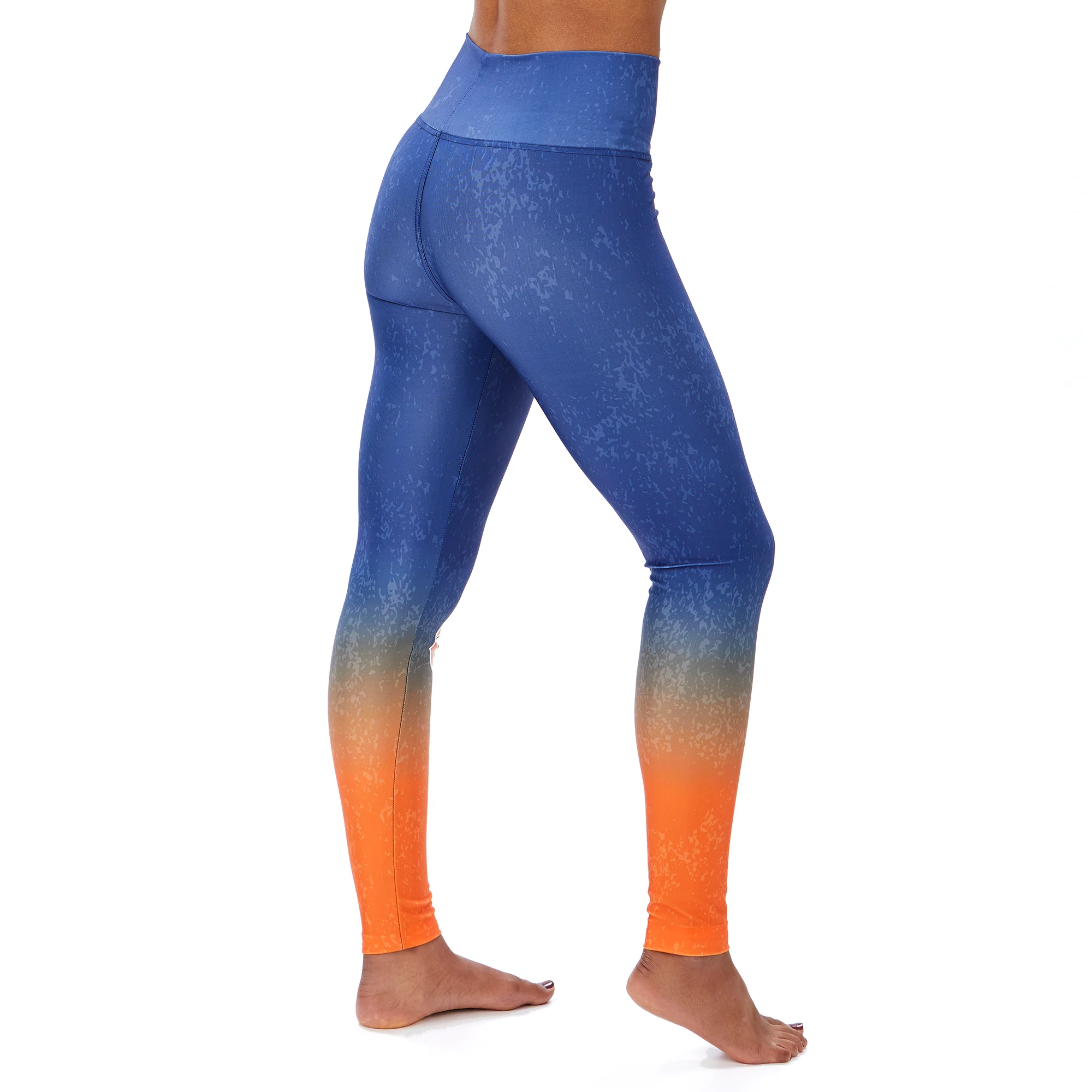Zubaz NFL WOMENS CHICAGO BEARS NAVY/ORANGE DISTRESSED GRADIENT LEGGING Extra Small - Image 3