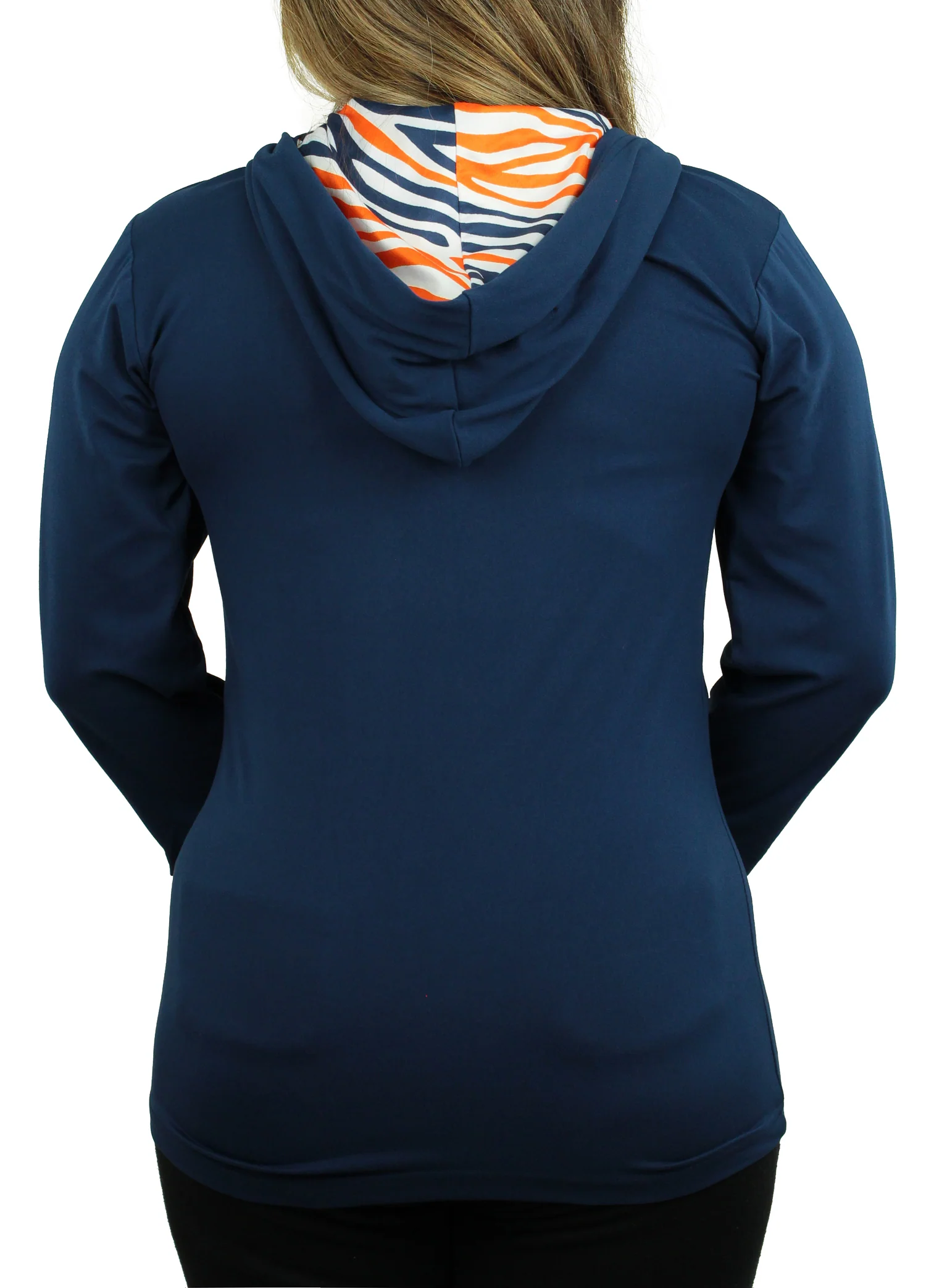 Zubaz NFL Women's Chicago Bears Solid Team Color Lightweight Pullover Hoodie - Image 3