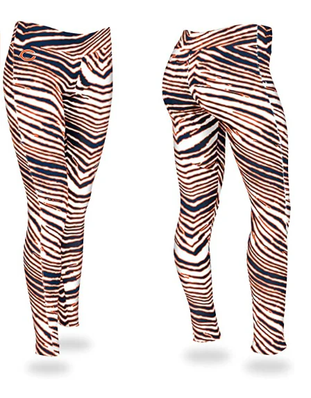 Zubaz NFL Women's Chicago Bears Zebra Print Legging Bottoms - Image 4