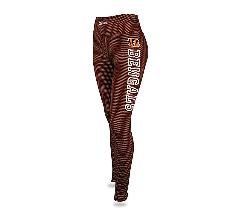Zubaz NFL Women's Cinnicinati Bengals Printed Faux Mesh Leggings - Image 3
