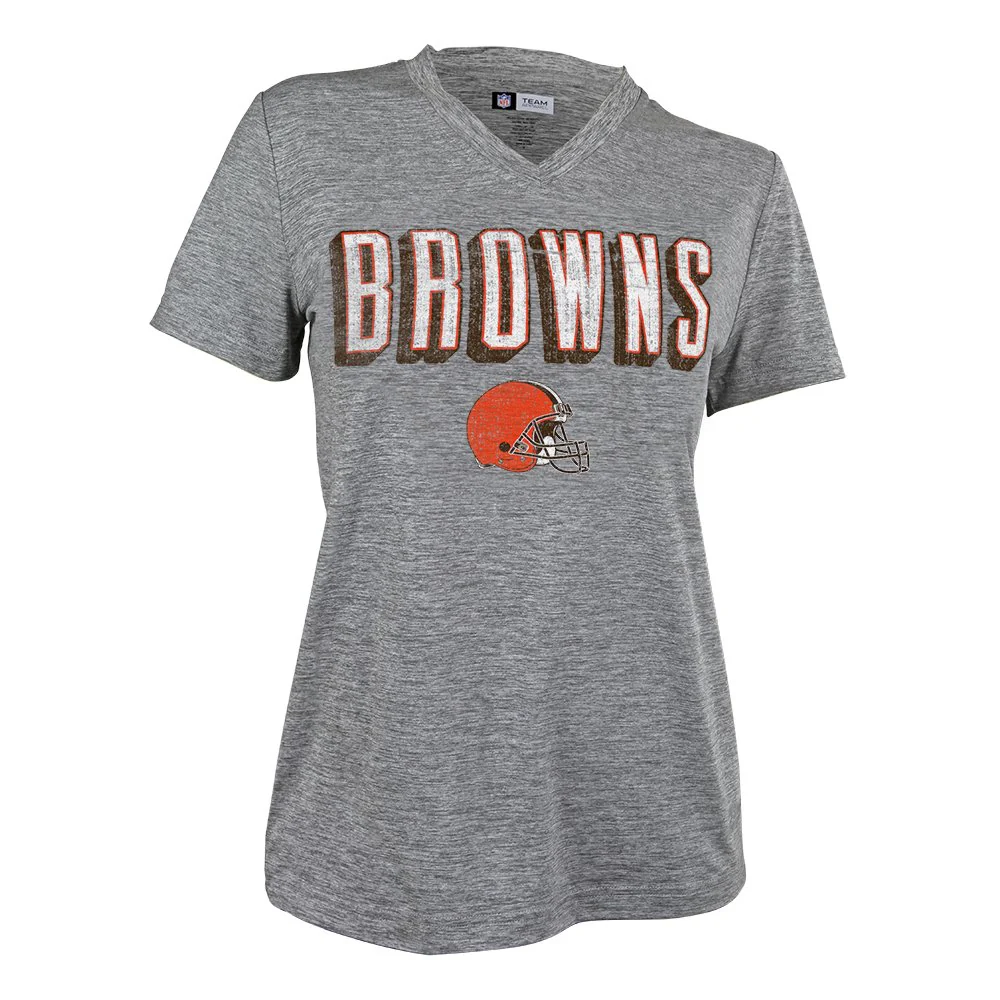 Zubaz NFL Women's Cleveland Browns Retro Zebra V-Neck T-Shirt - Image 5