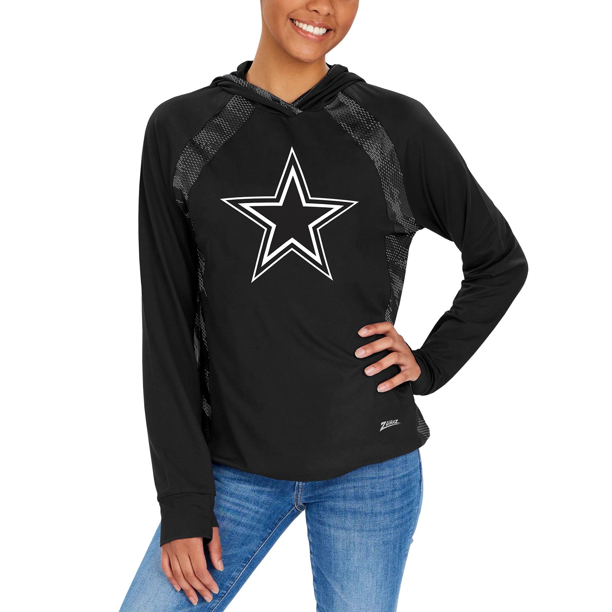 Zubaz NFL Women's Dallas Cowboys Elevated Hoodie W/ Black Viper Print - Image 3