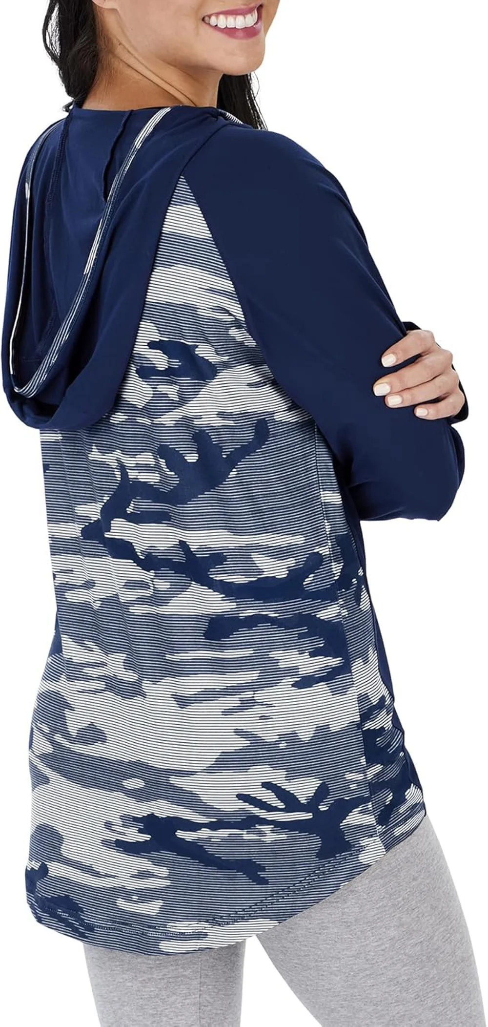Zubaz NFL Women's Dallas Cowboys Elevated Lightweight Hoodie With Camo Lines - Image 2