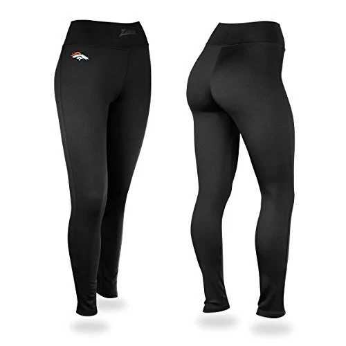 Zubaz NFL Women's Denver Broncos Solid Leggings, Black - Image 3