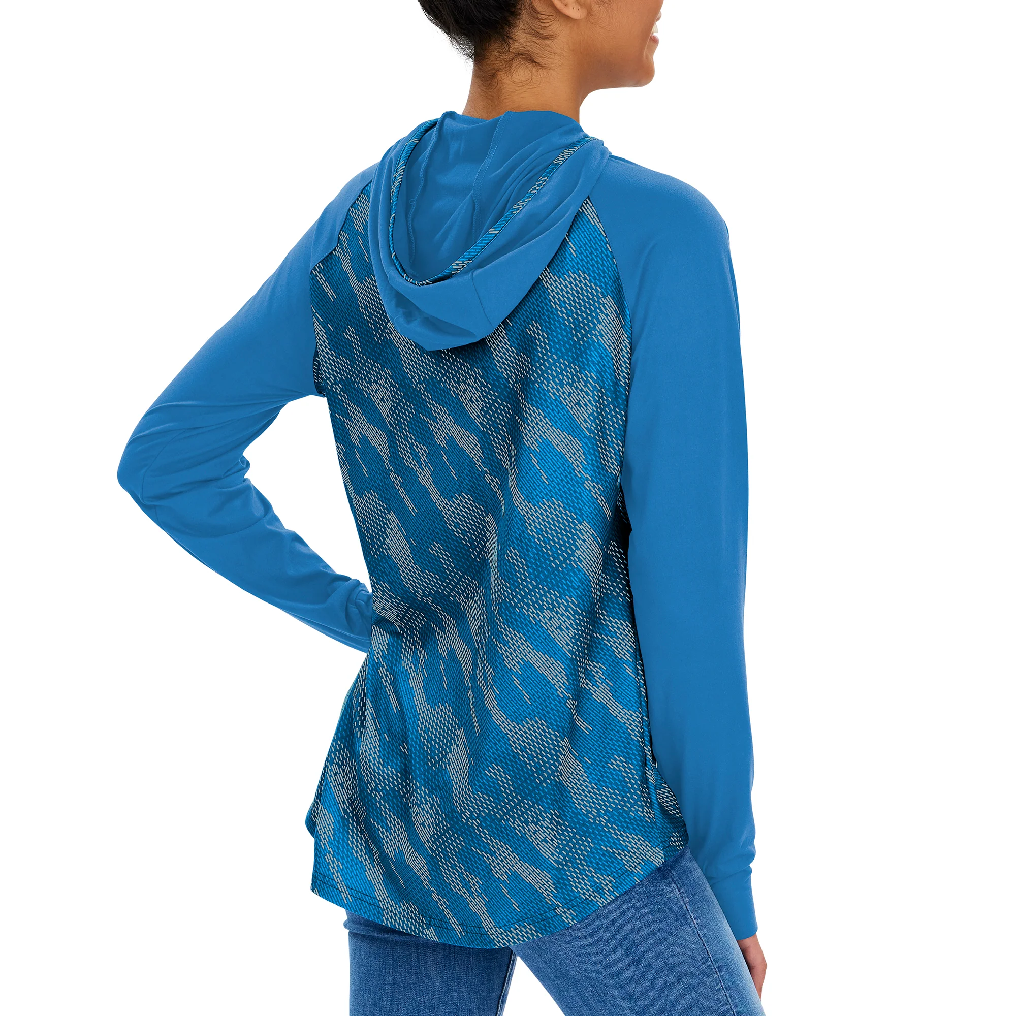 Zubaz NFL Women's Detroit Lions Elevated Hoodie W/ Team Color Viper Print - Image 2