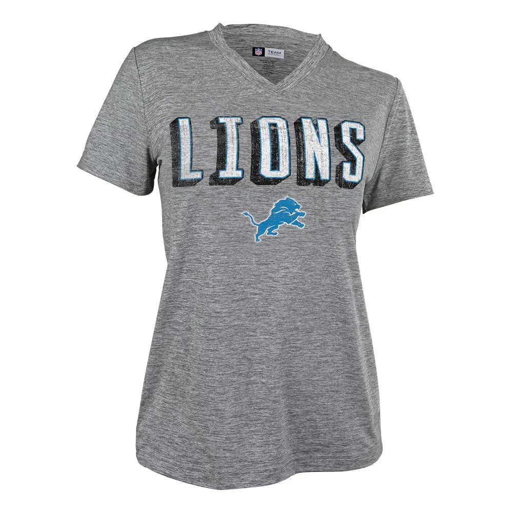 Zubaz NFL Women's Detroit Lions Retro Zebra V-Neck T-Shirt - Image 2