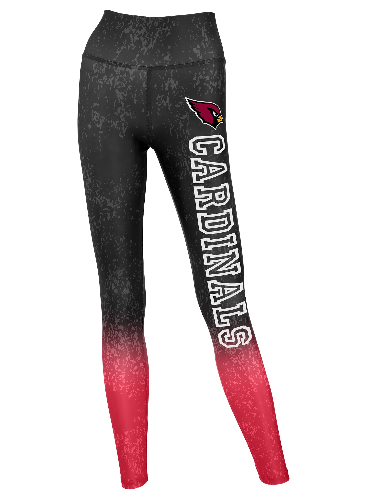 Zubaz NFL Women's Distressed Gradient Leggings with Team Wordmark Arizona Cardinals