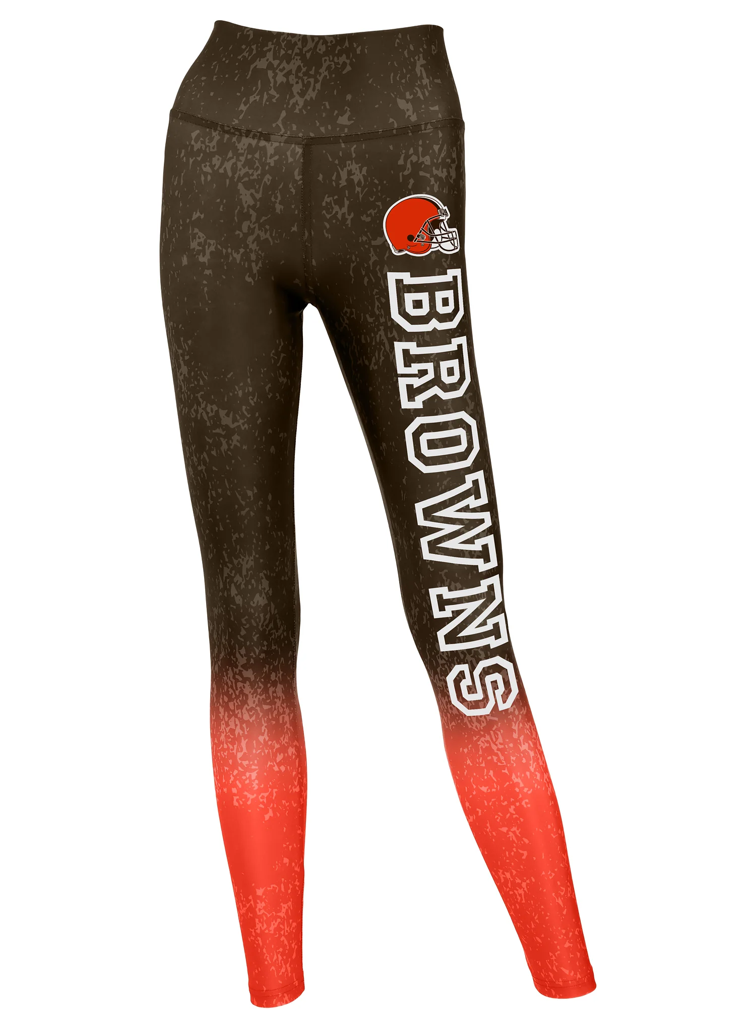 Zubaz NFL Women's Distressed Gradient Leggings with Team Wordmark Cleveland