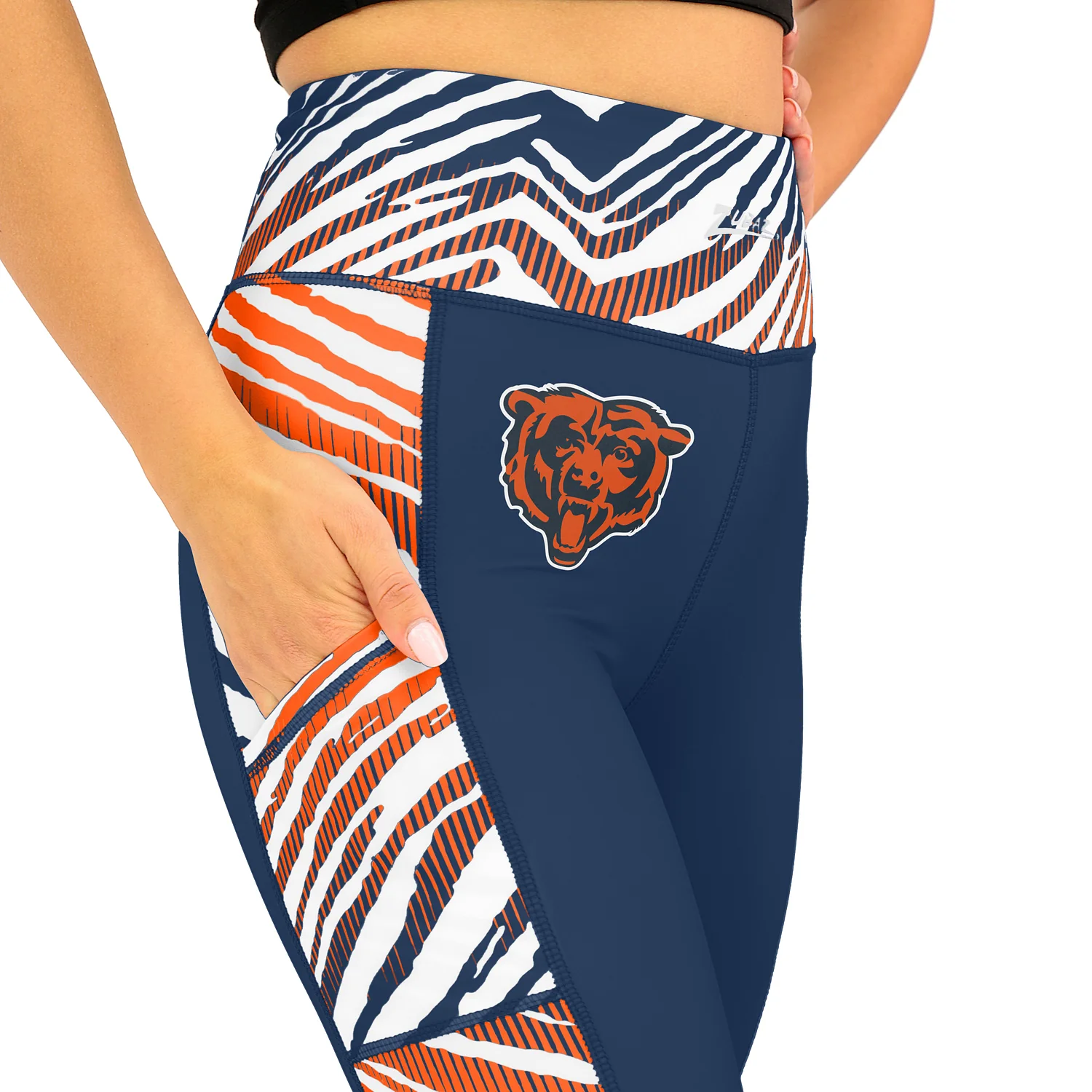 Zubaz NFL Women's Elevated Zebra Ombre Leggings, Chicago Bears - Image 5