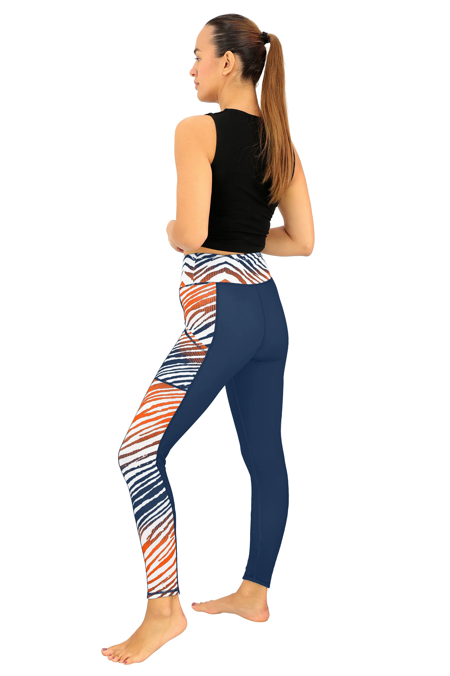 Zubaz NFL Women's Elevated Zebra Ombre Leggings, Denver Broncos - Image 4