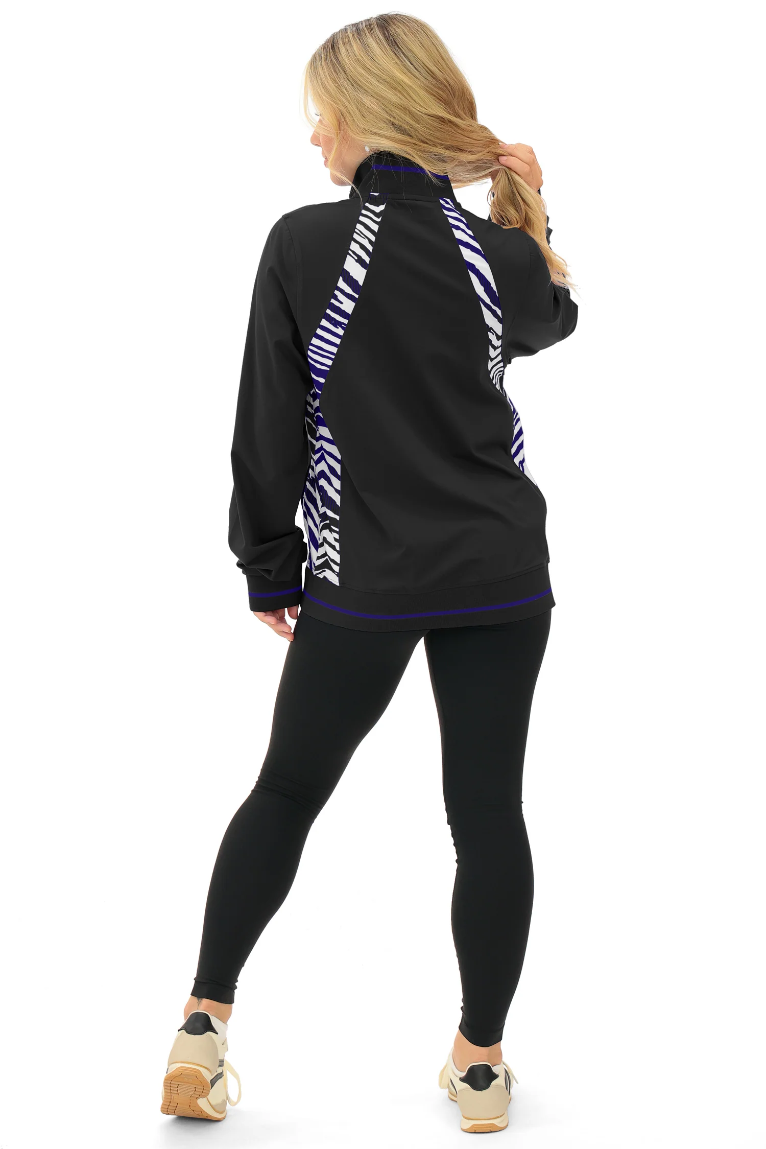 Zubaz NFL Women's Elevated Zebra Ombre Mock Track Full Zip Top, BALTIMORE RAVENS - Image 21