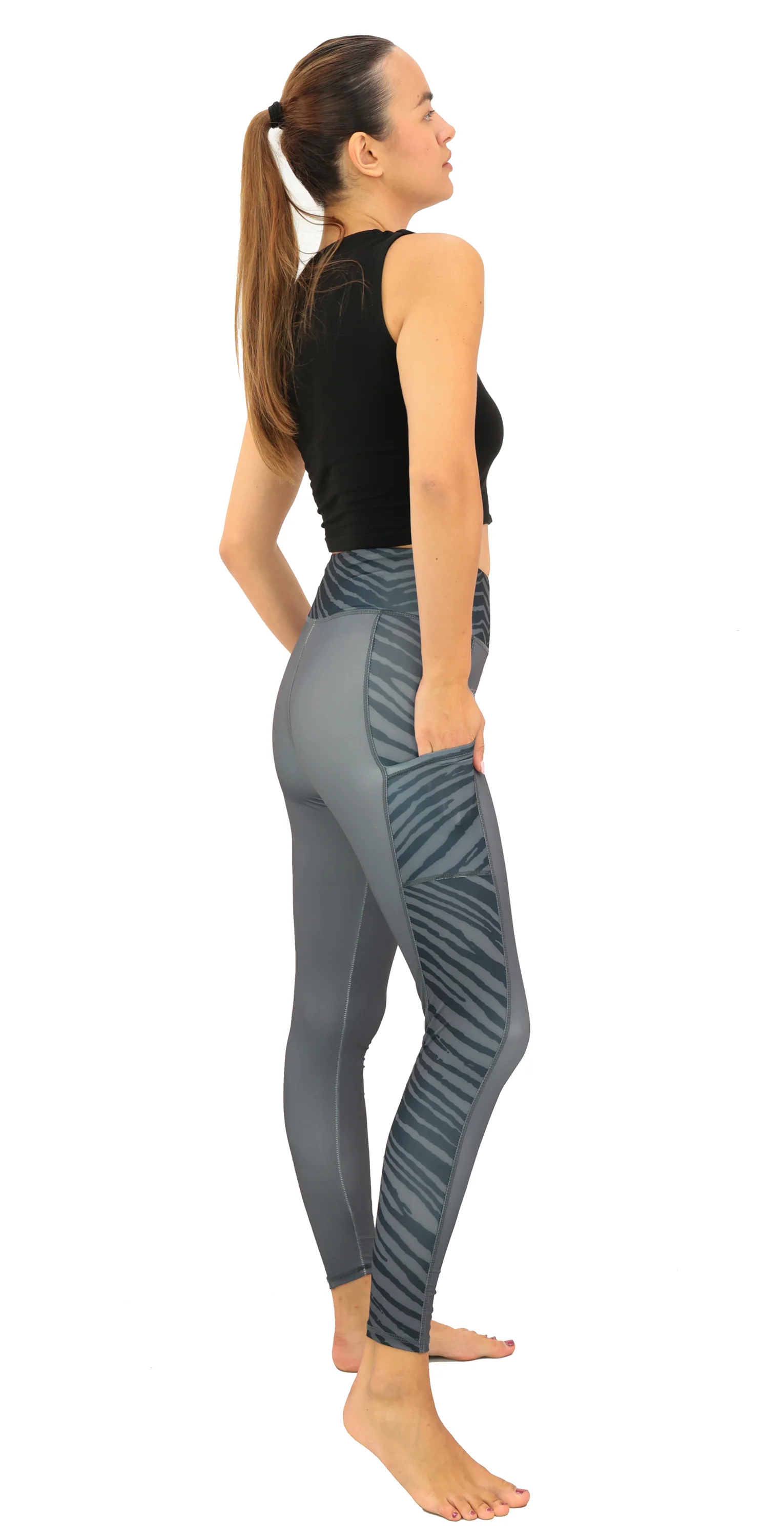 Zubaz NFL Women's Elevated Zebra Tonal Leggings, Detroit Lions - Image 3