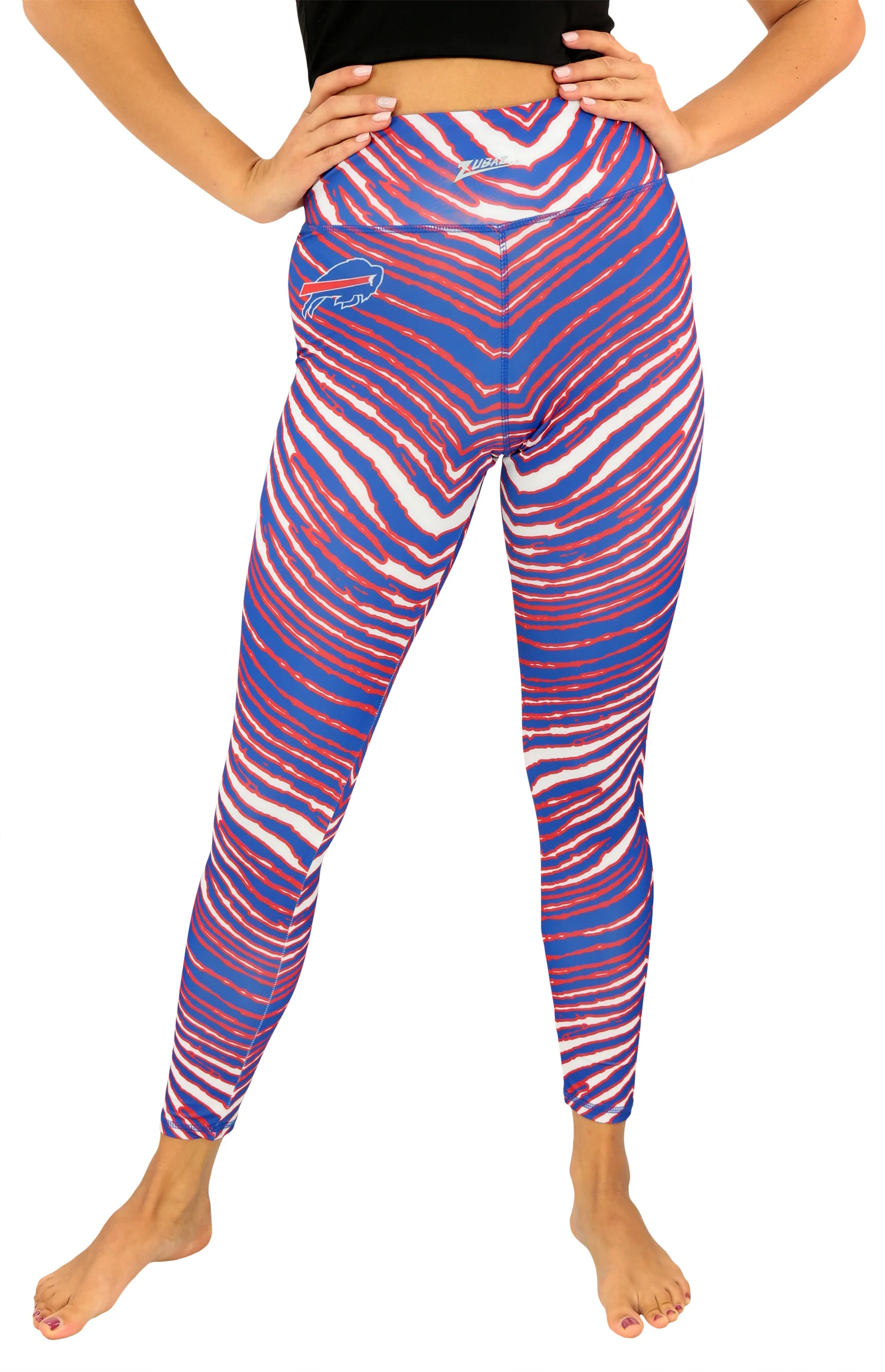 Zubaz NFL Women's 3 Color Zebra Legging, Buffalo Bills - Image 53