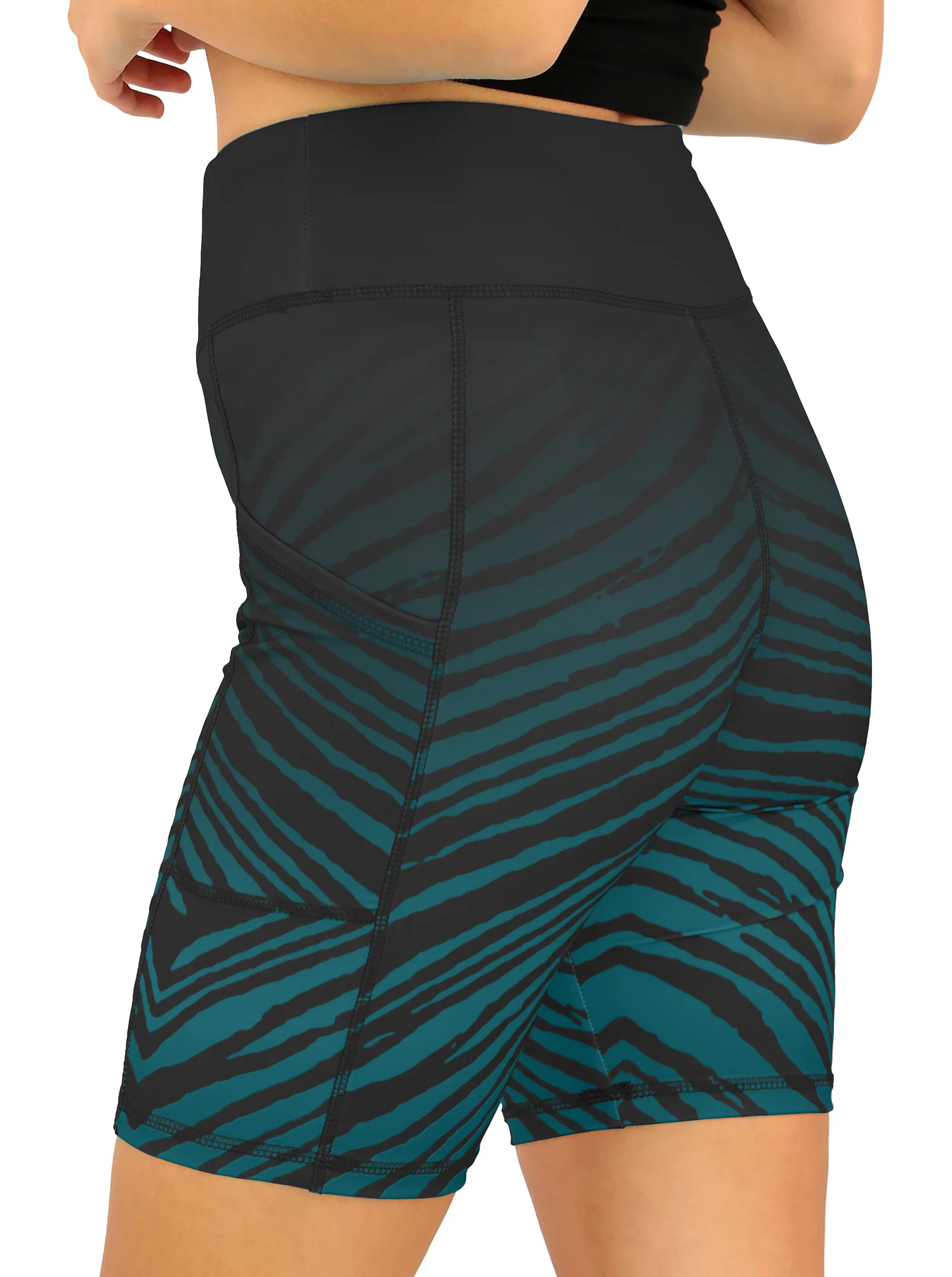 Zubaz NFL Women's Fade Biker Shorts, Philadelphia Eagles - Image 2