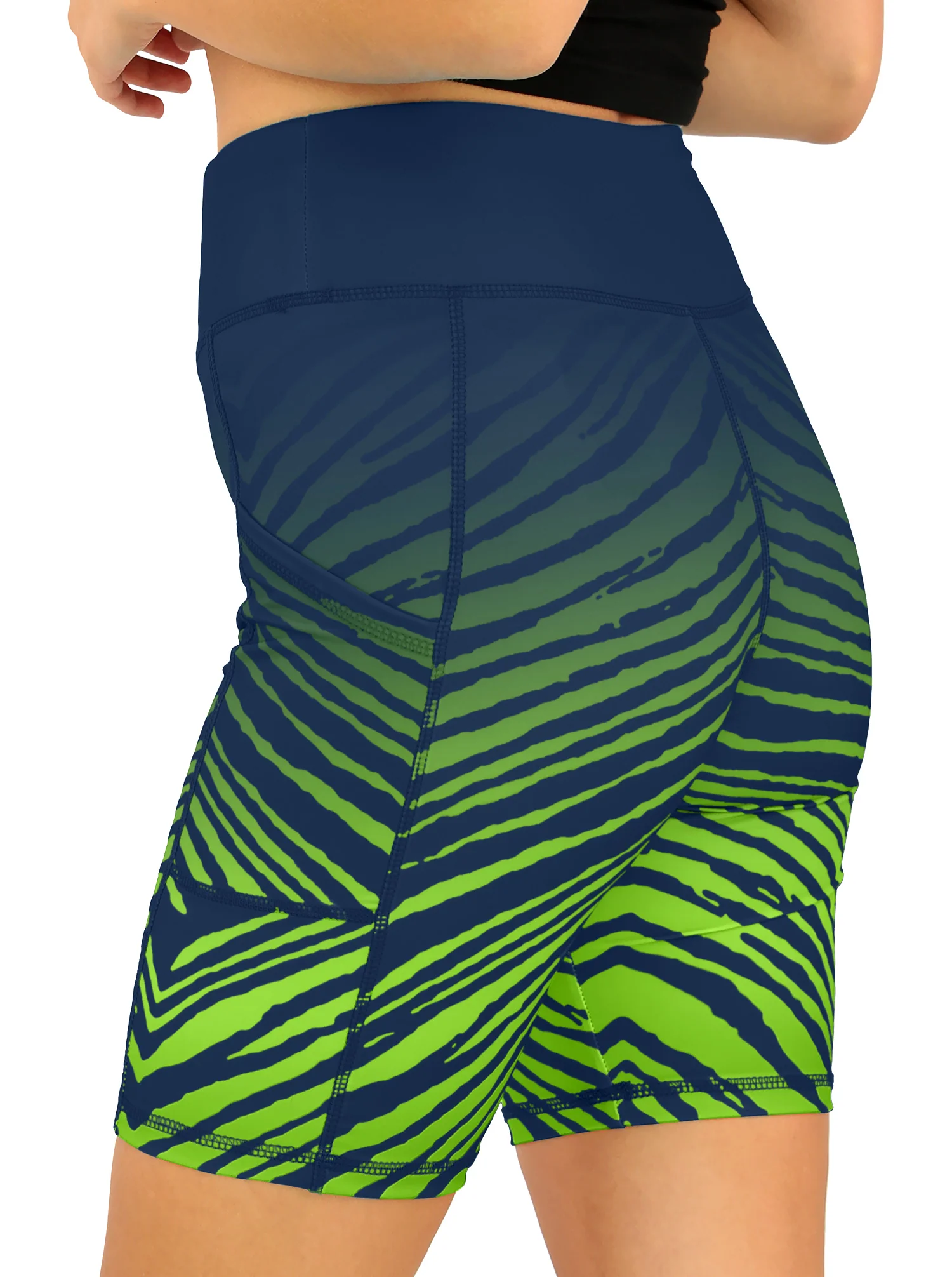 Zubaz NFL Women's Fade Biker Shorts, Seattle Seahawks - Image 2
