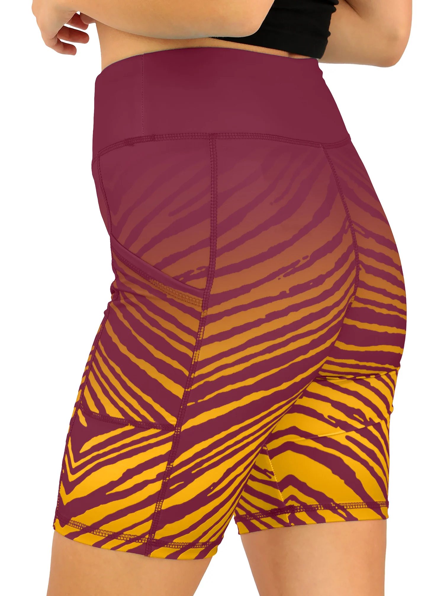 Zubaz NFL Women's Fade Biker Shorts, Washington Commanders - Image 2