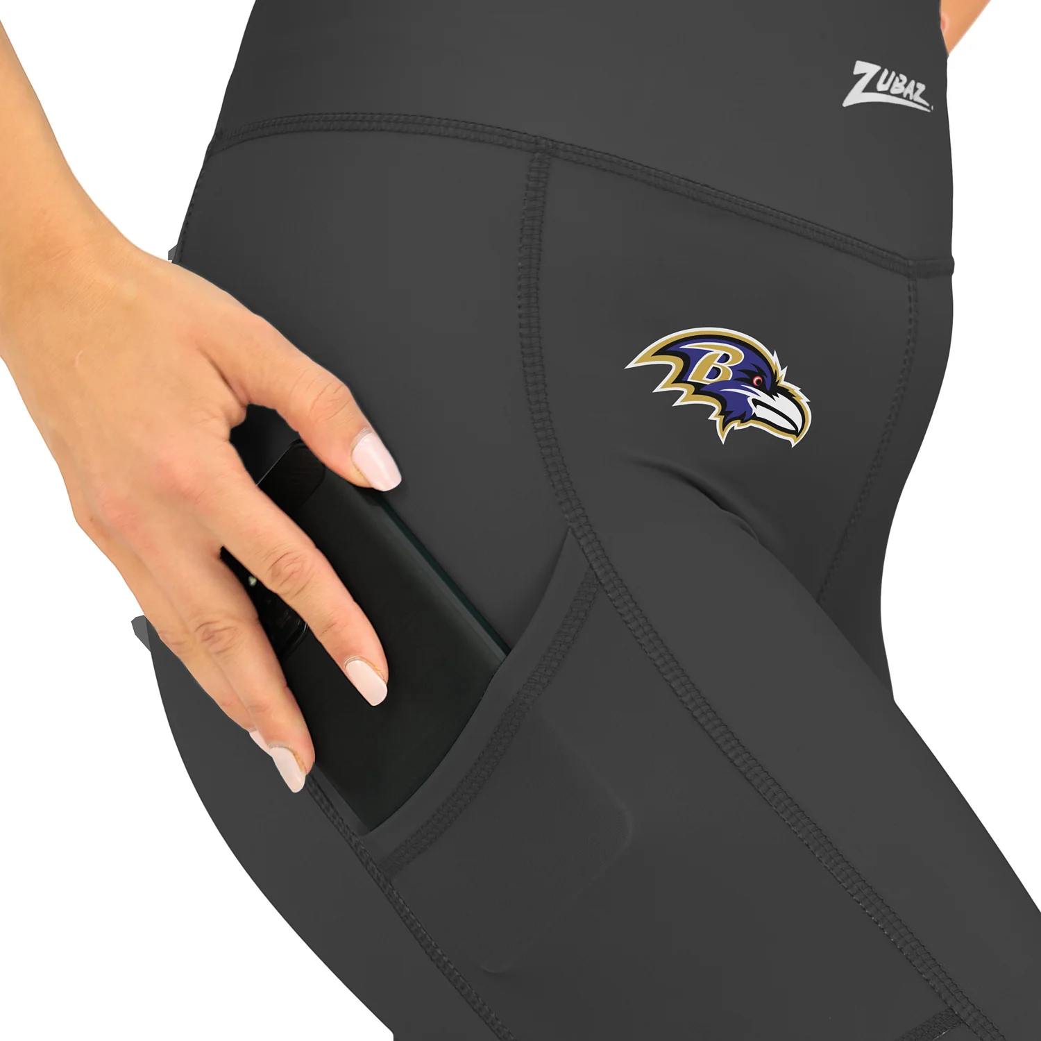 Zubaz NFL Women's Fade Primary Logo Leggings, Baltimore Ravens - Image 4