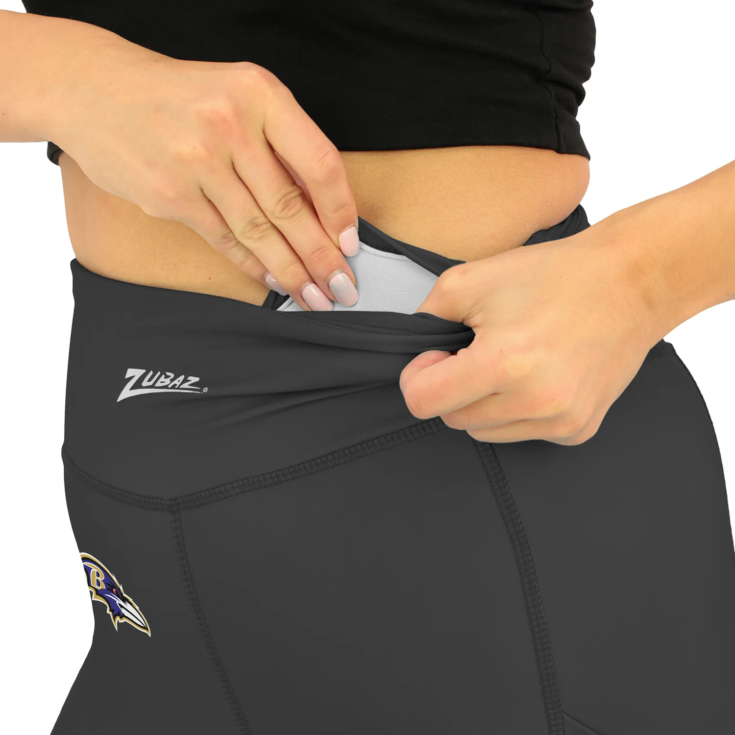 Zubaz NFL Women's Fade Primary Logo Leggings, Baltimore Ravens - Image 5