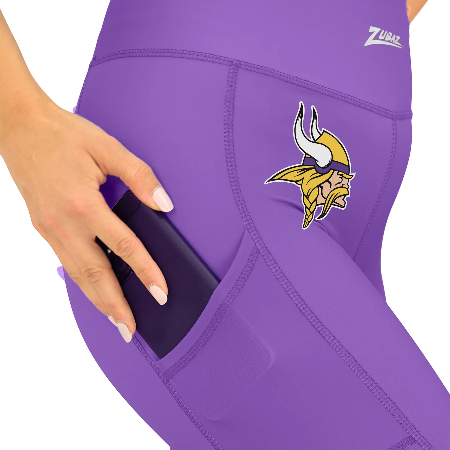 Zubaz NFL Women's Fade Primary Logo Leggings, Minnesota Vikings - Image 4
