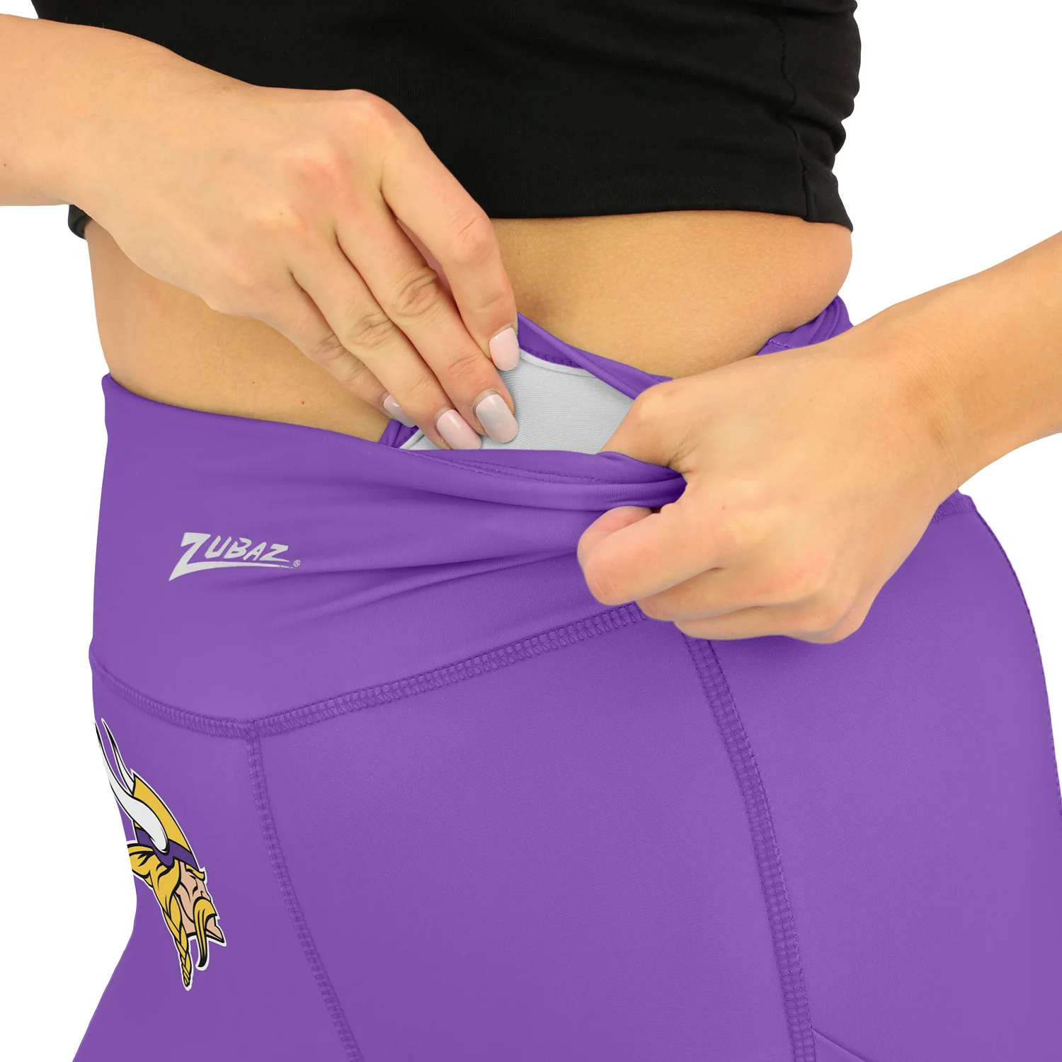 Zubaz NFL Women's Fade Primary Logo Leggings, Minnesota Vikings - Image 5