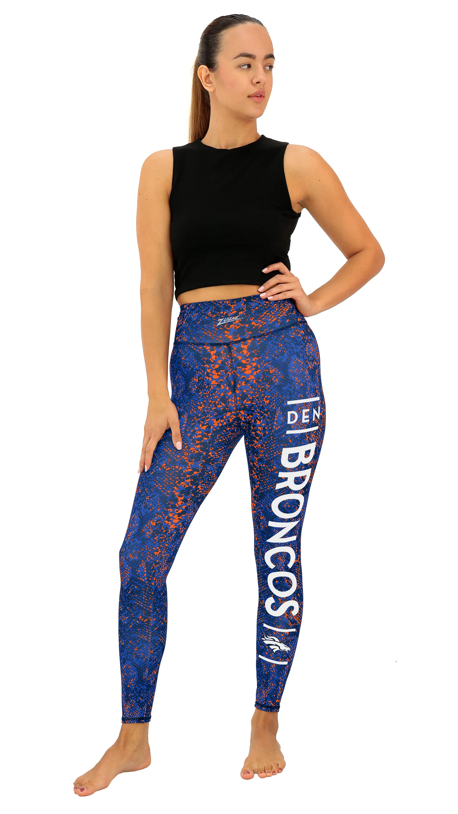 Zubaz NFL Women's Field Goal Primary Post Leggings, Denver Broncos - Image 24