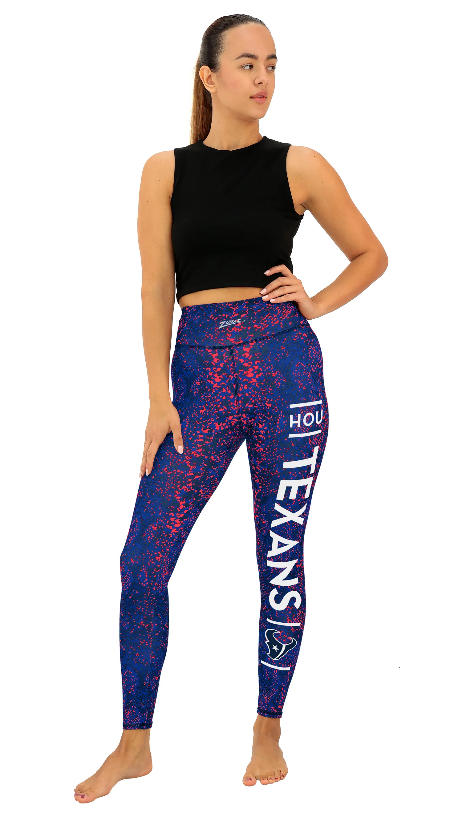Zubaz NFL Women's Field Goal Primary Post Leggings, Houston Texans - Image 42