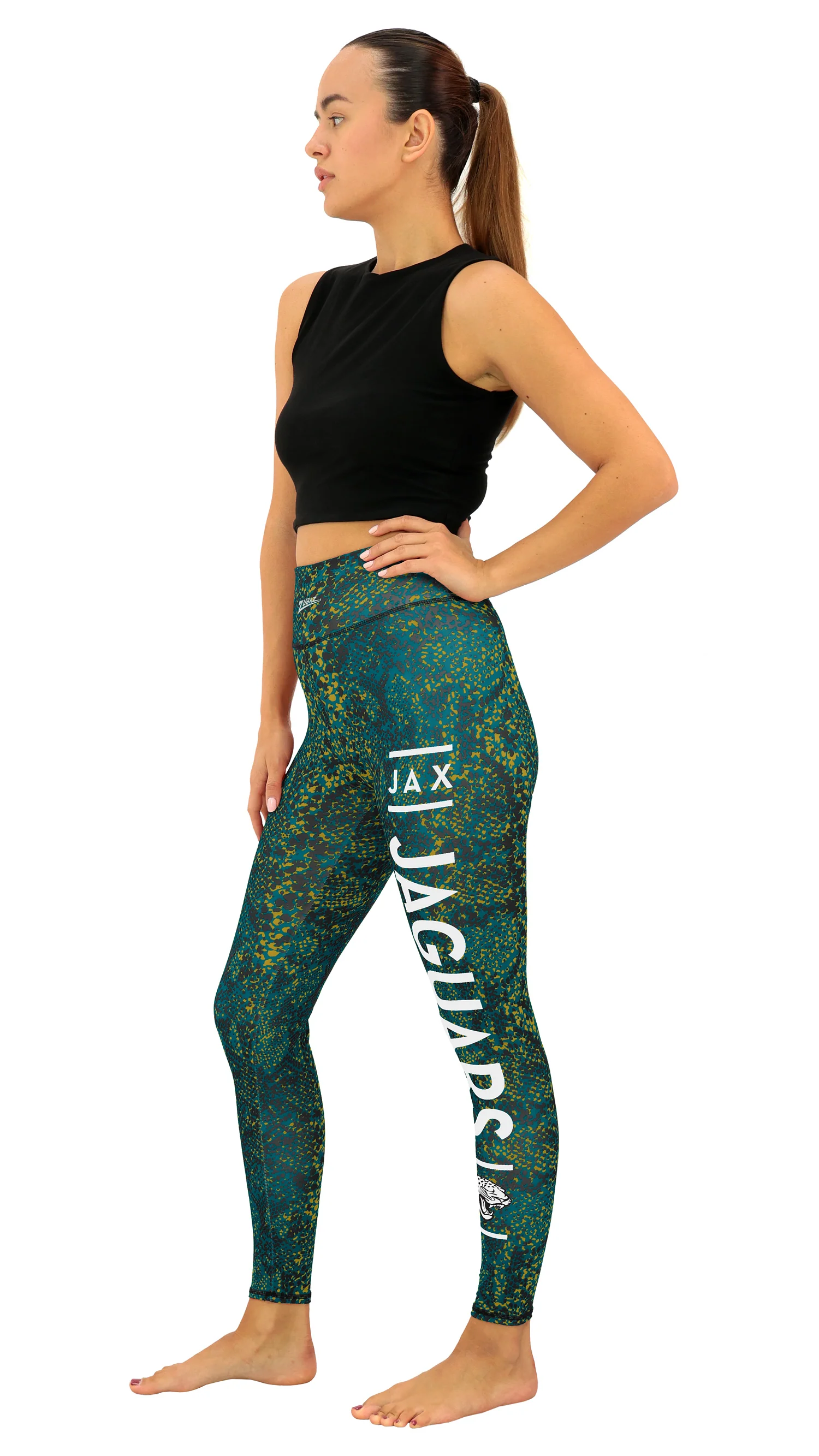 Zubaz NFL Women's Field Goal Primary Post Leggings, Jacksonville Jaguars - Image 25