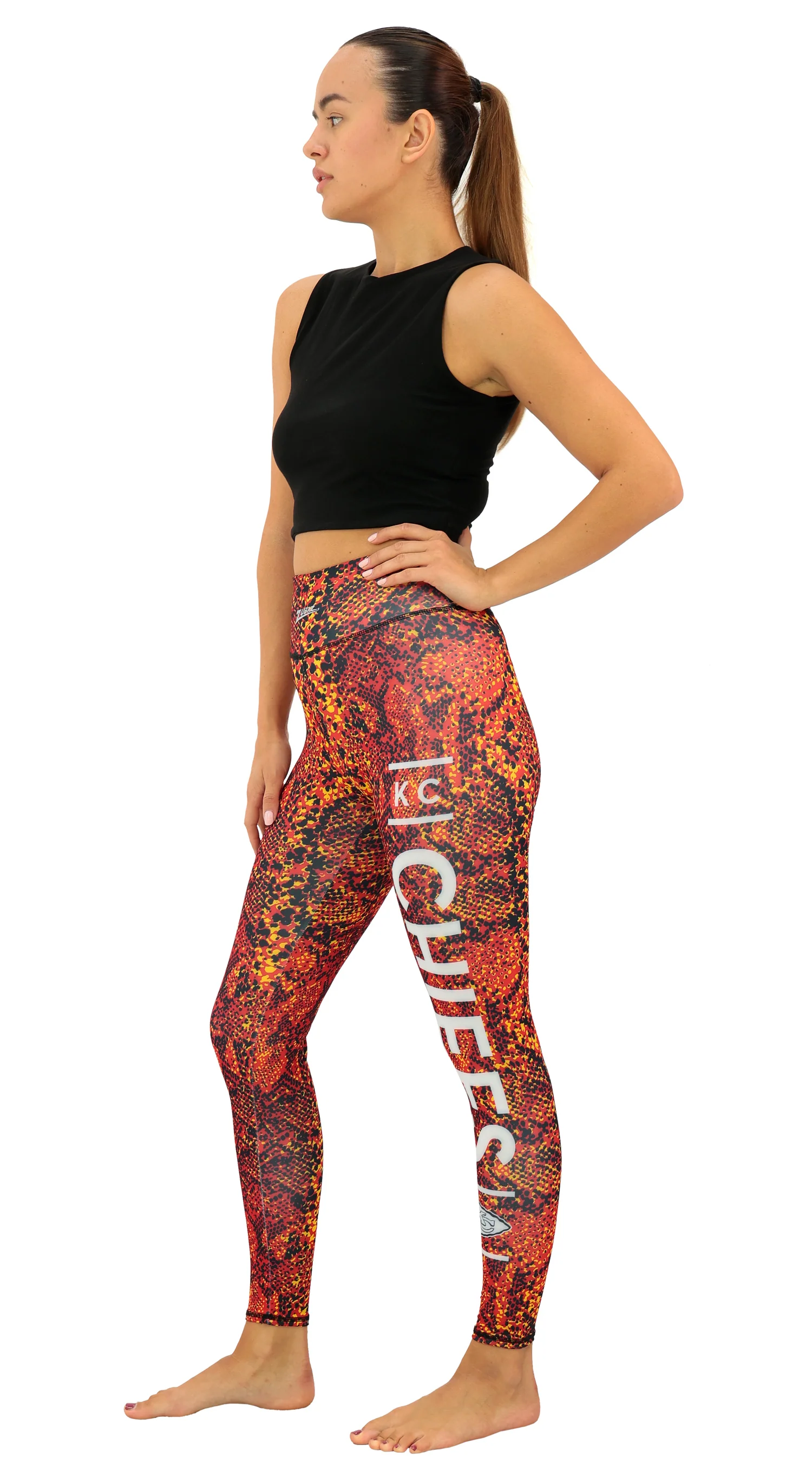 Zubaz NFL Women's Field Goal Primary Post Leggings, Kansas City Chiefs - Image 2