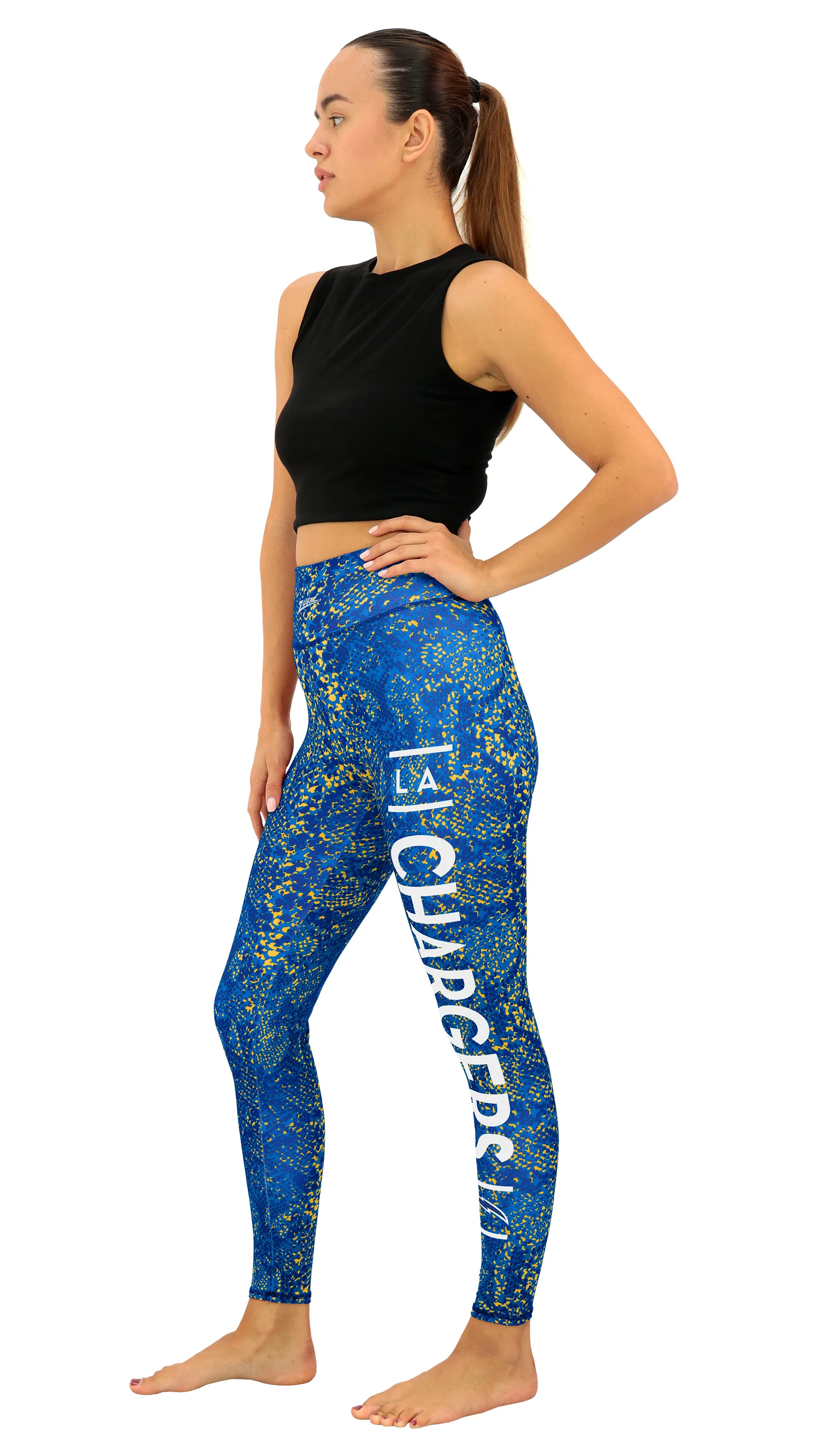 Zubaz NFL Women's Field Goal Primary Post Leggings, Los Angeles Chargers - Image 37