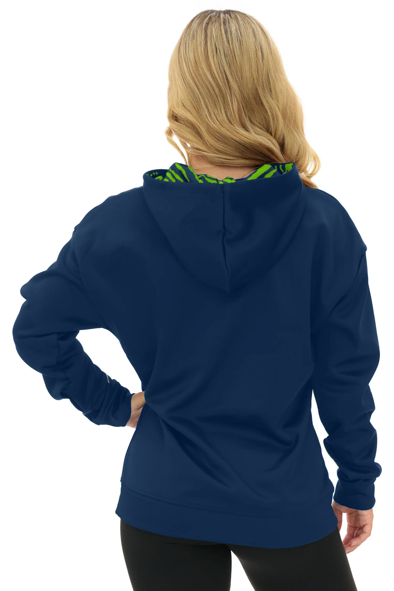 Zubaz NFL Women's Free Play 2 Color Zebra Liner Hoodie, SEATTLE SEAHAWKS - Image 21