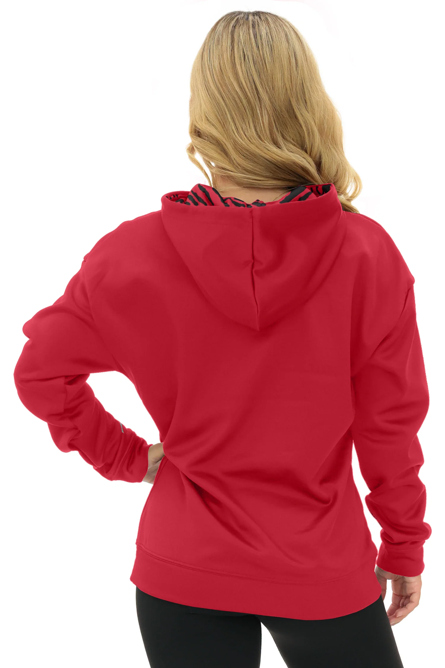Zubaz NFL   Women's Free Play 2 Color Zebra Liner Hoodie, TAMPA BAY BUCCANEERS - Image 9